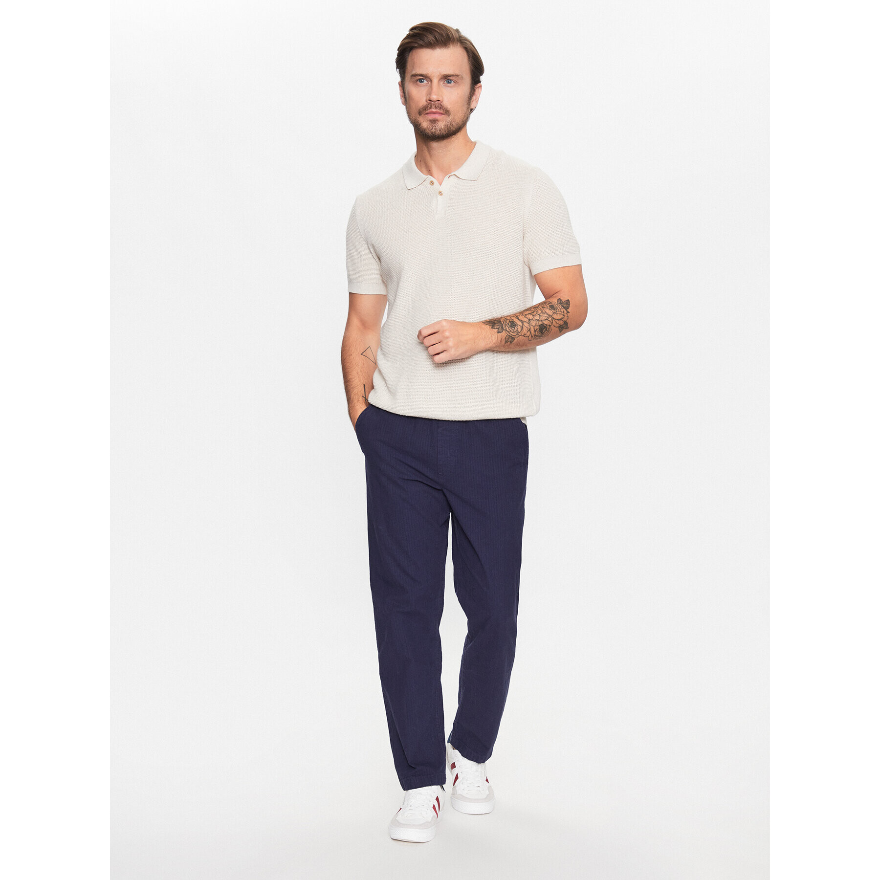 Jack&Jones Hlače iz tkanine Kane 12234593 Mornarsko modra Loose Fit - Pepit.si