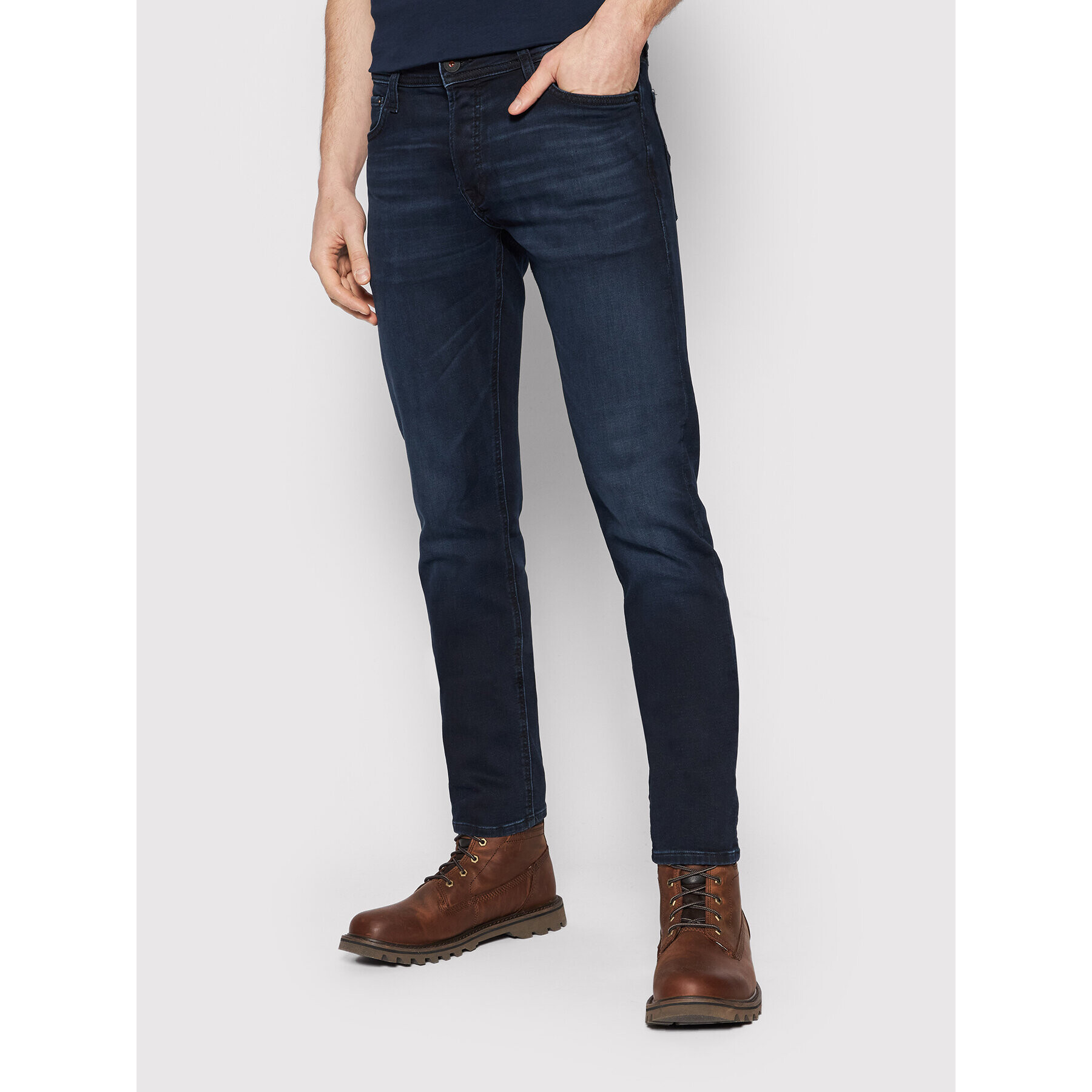 Jack&Jones Jeans hlače Glenn 12190946 Mornarsko modra Slim Fit - Pepit.si