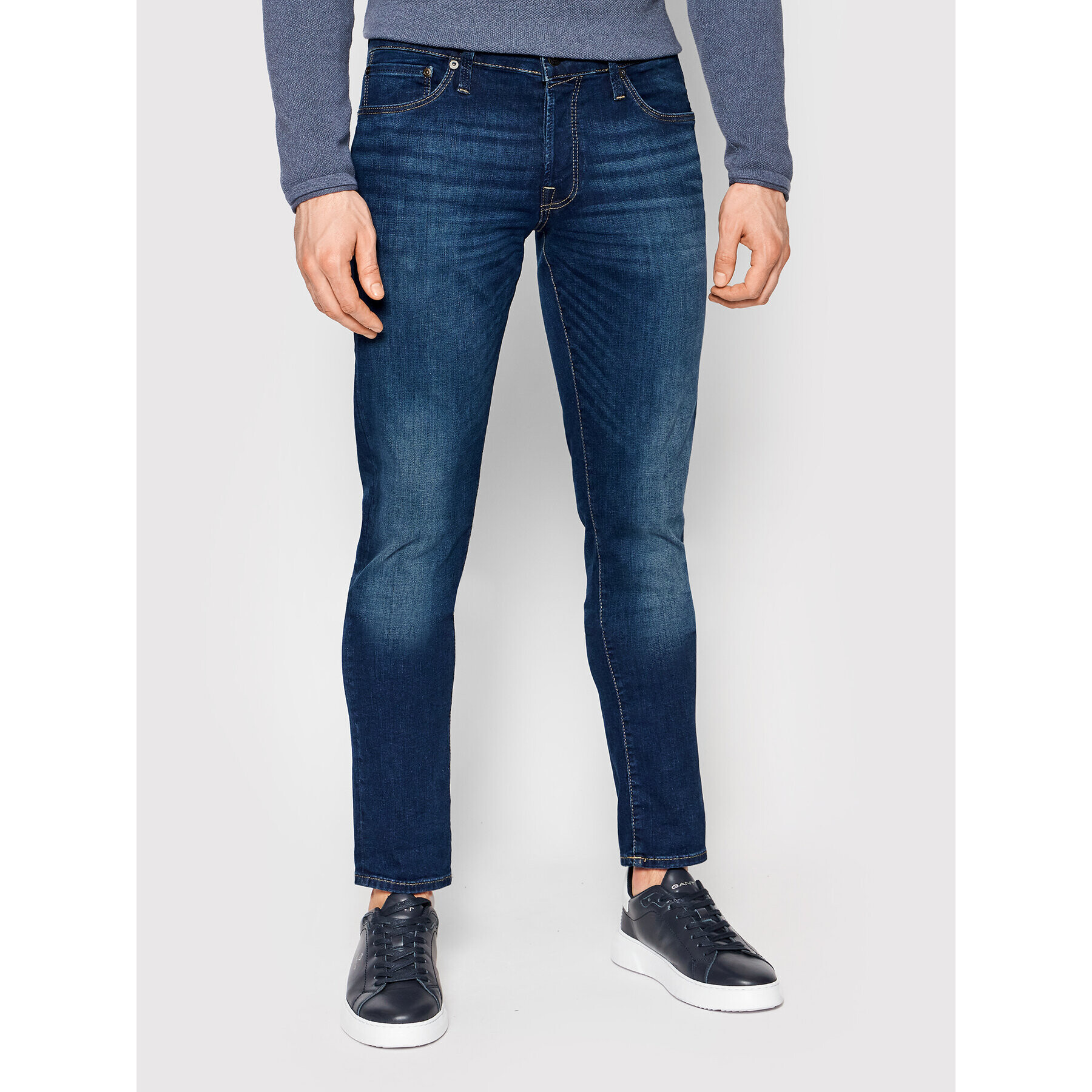 Jack&Jones Jeans hlače Glenn 12204335 Mornarsko modra Slim Fit - Pepit.si