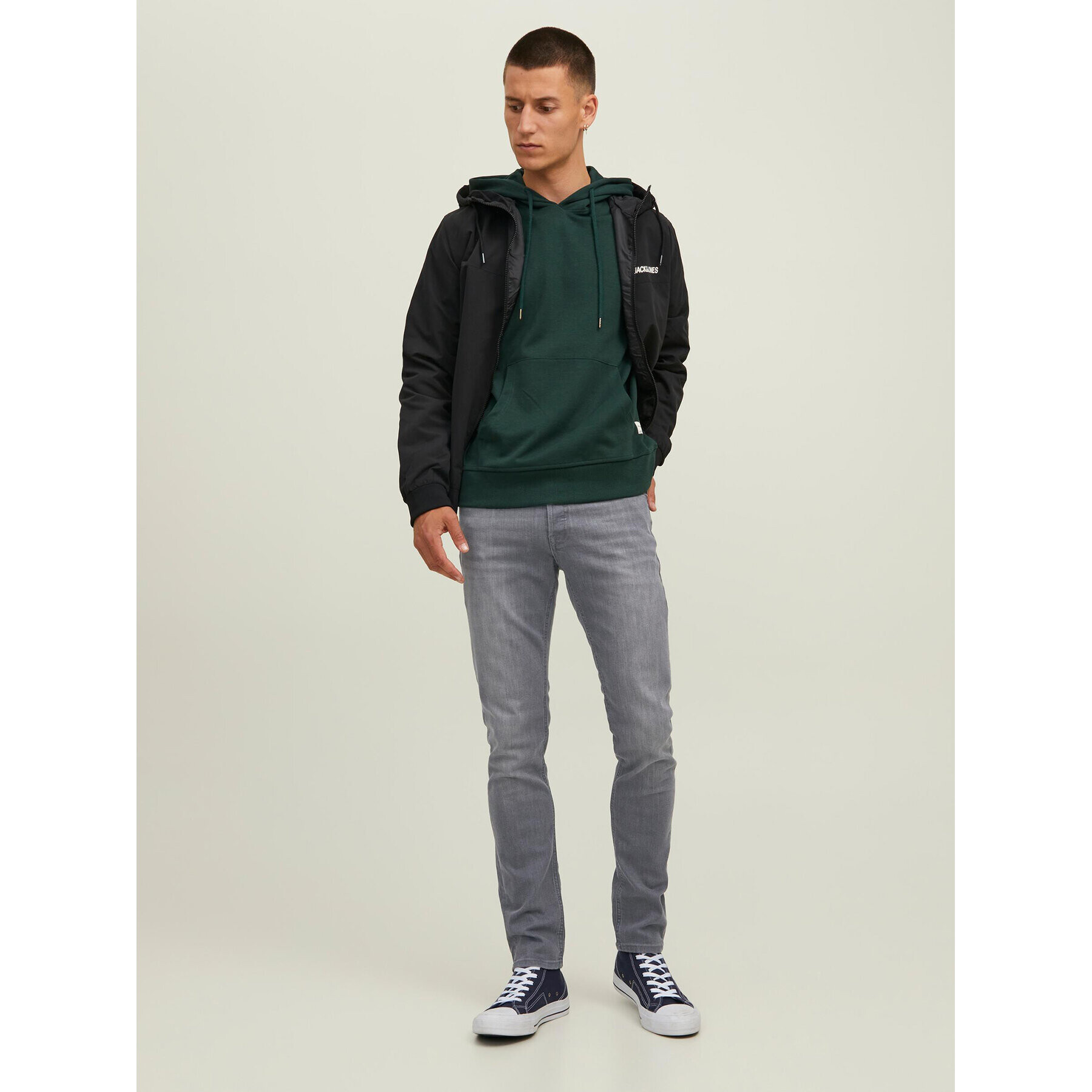 Jack&Jones Jeans hlače Glenn 12212785 Siva Slim Fit - Pepit.si