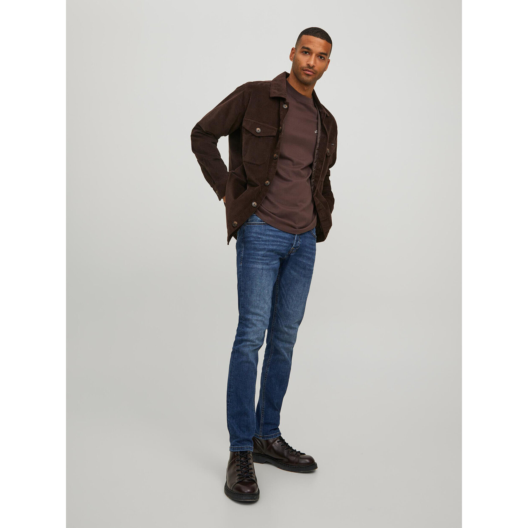 Jack&Jones Jeans hlače Glenn 12223477 Mornarsko modra Slim Fit - Pepit.si