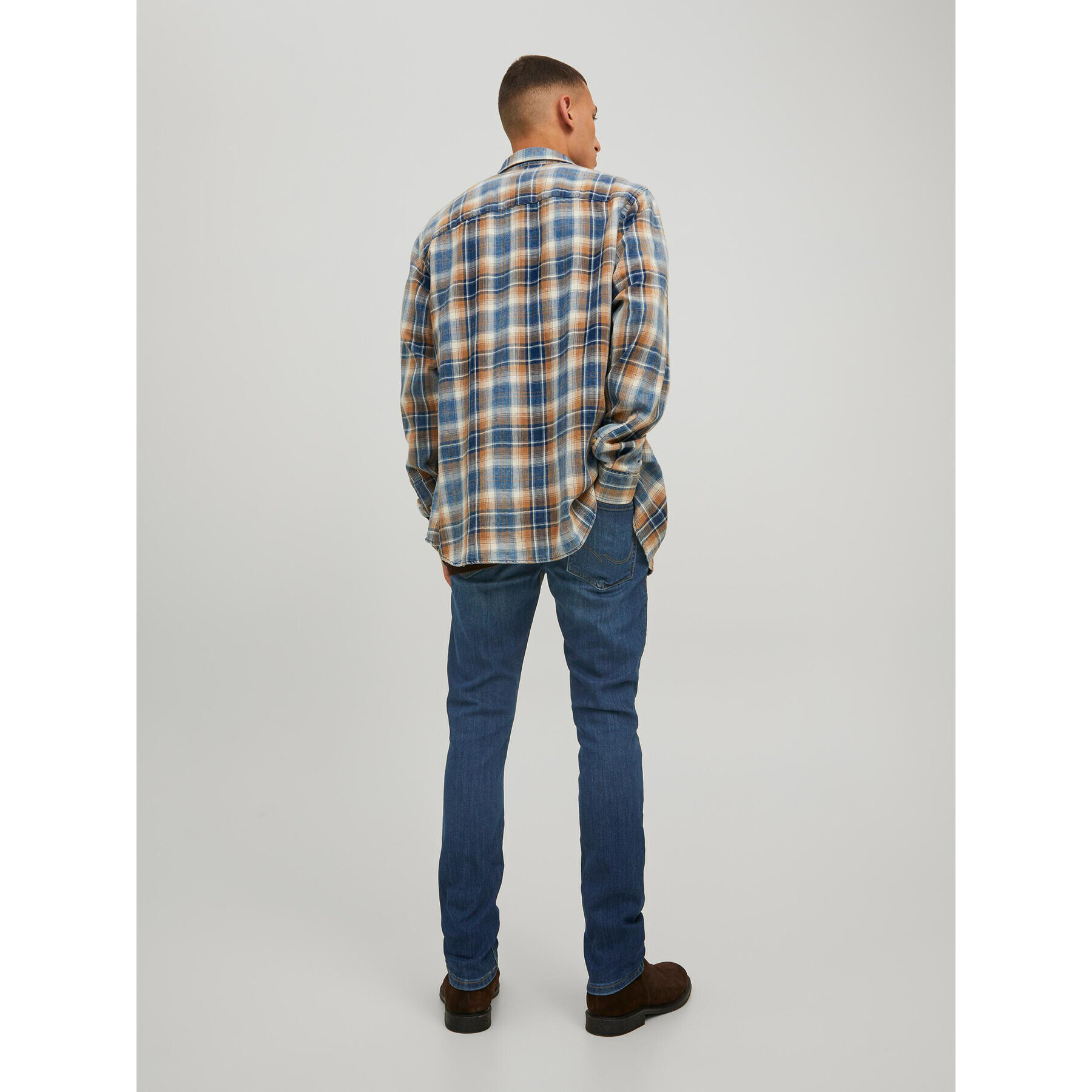 Jack&Jones Jeans hlače Glenn 12224987 Mornarsko modra Slim Fit - Pepit.si