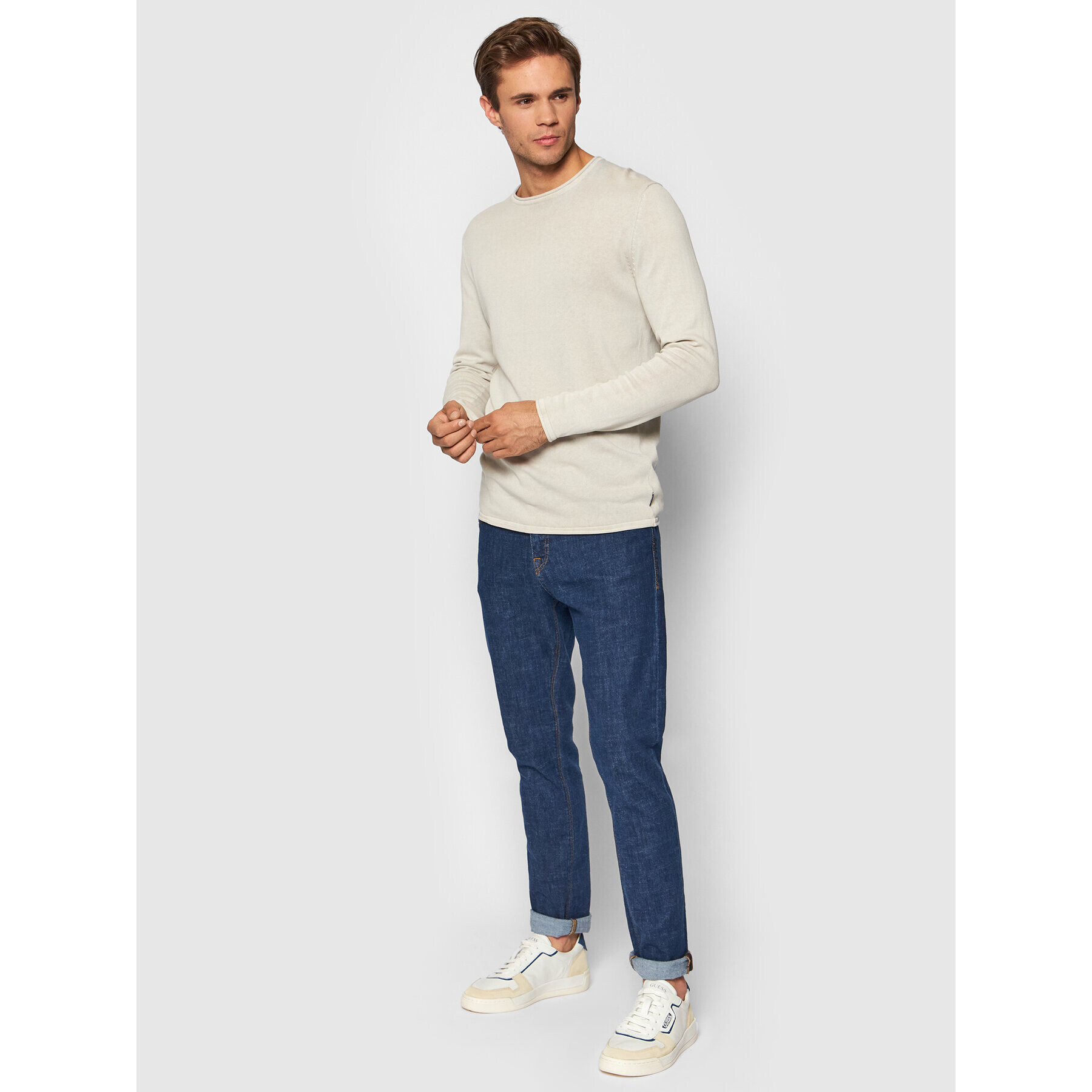 Jack&Jones Jeans hlače Glenn Felix 12185858 Mornarsko modra Slim Fit - Pepit.si