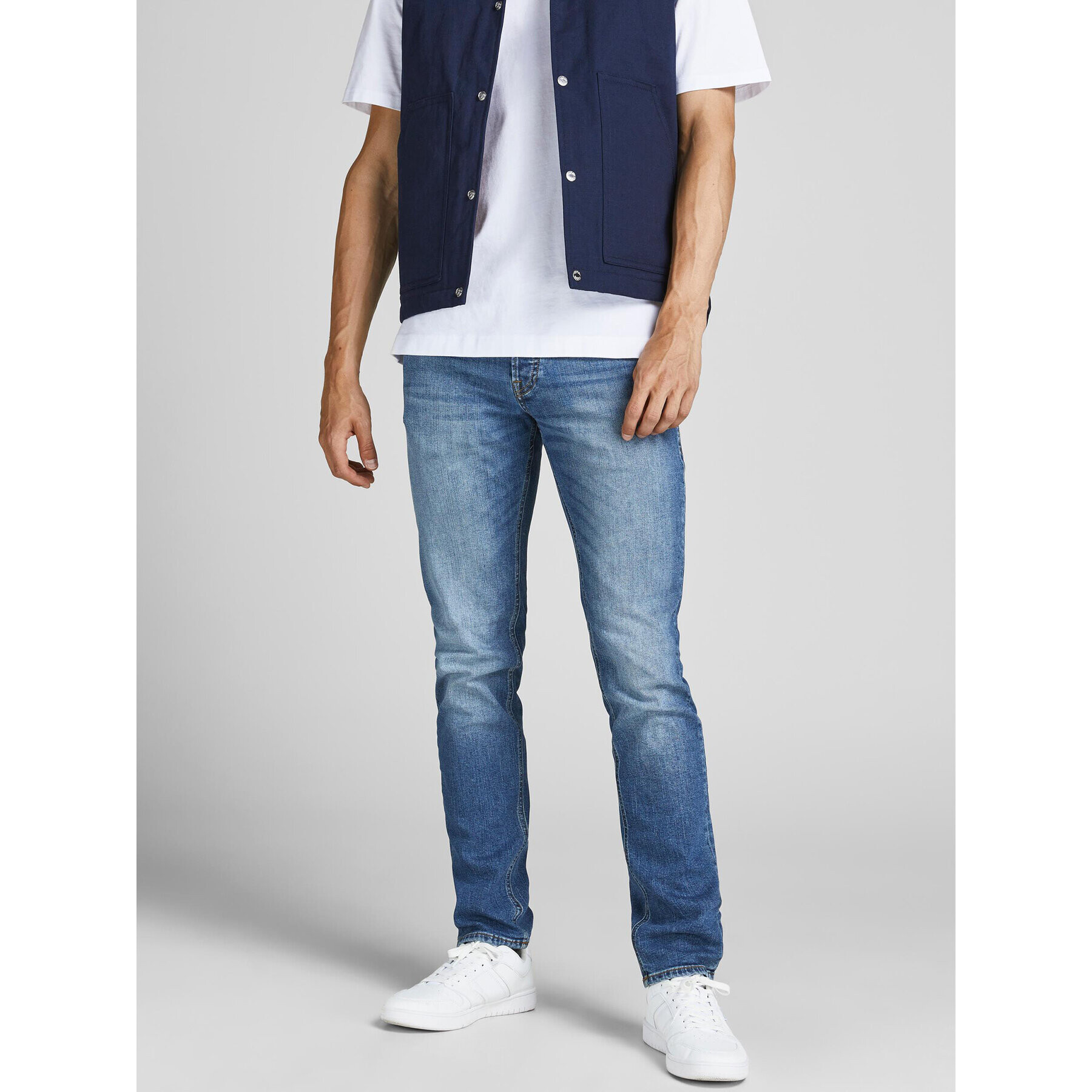 Jack&Jones Jeans hlače Liam 12182976 Modra Skinny Fit - Pepit.si