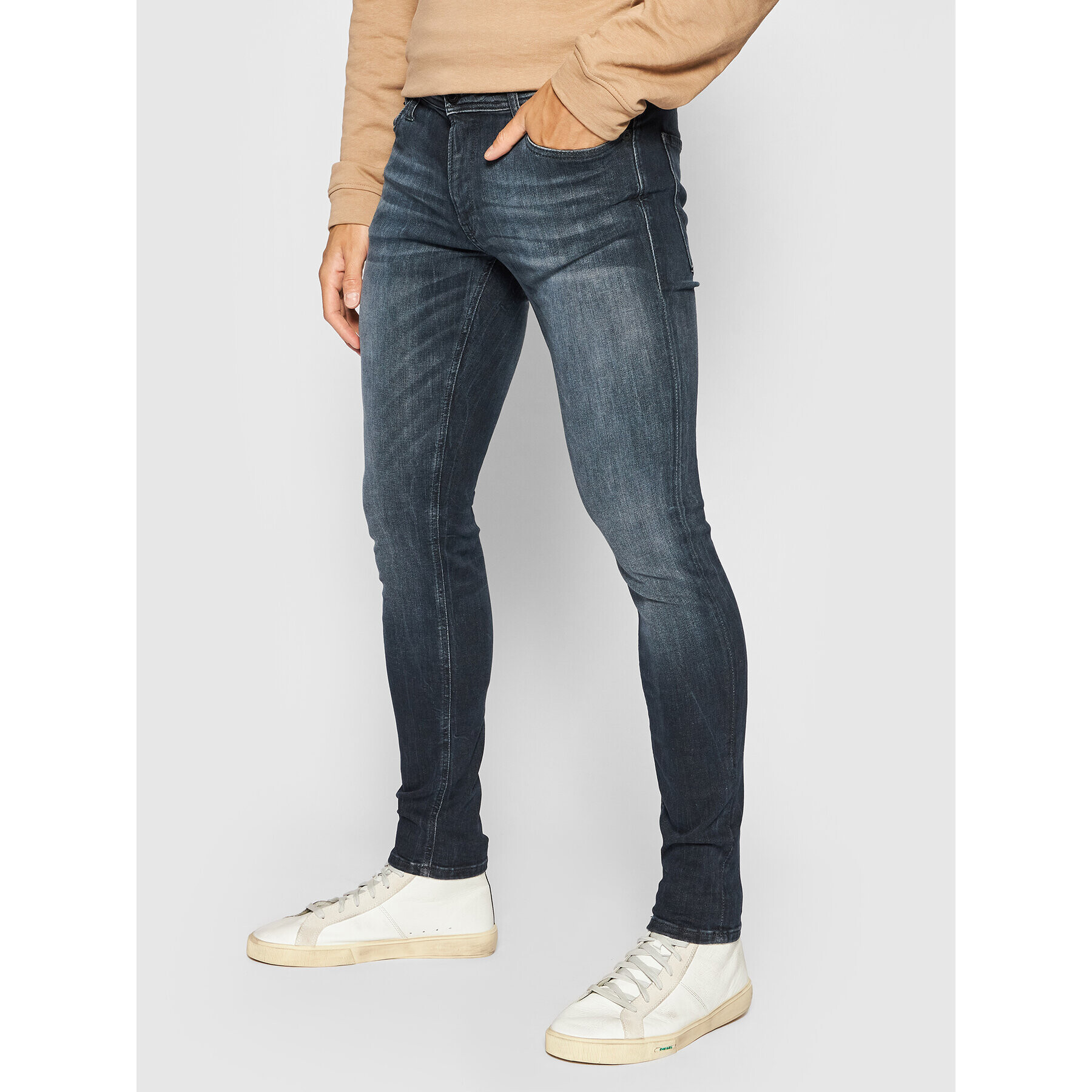 Jack&Jones Jeans hlače Liam 12185949 Mornarsko modra Skinny Fit - Pepit.si