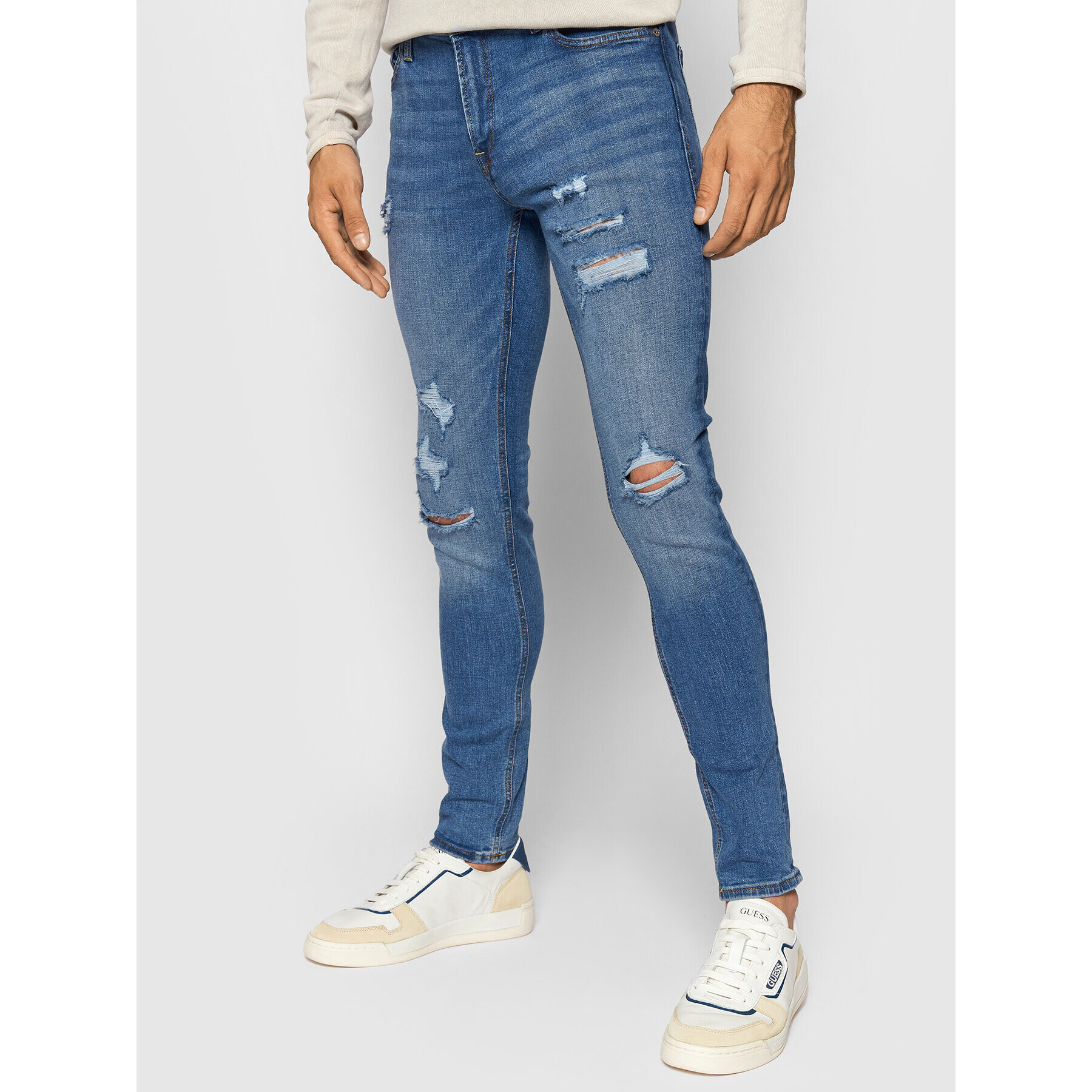 Jack&Jones Jeans hlače Liam Original 12168958 Mornarsko modra Skinny Fit - Pepit.si