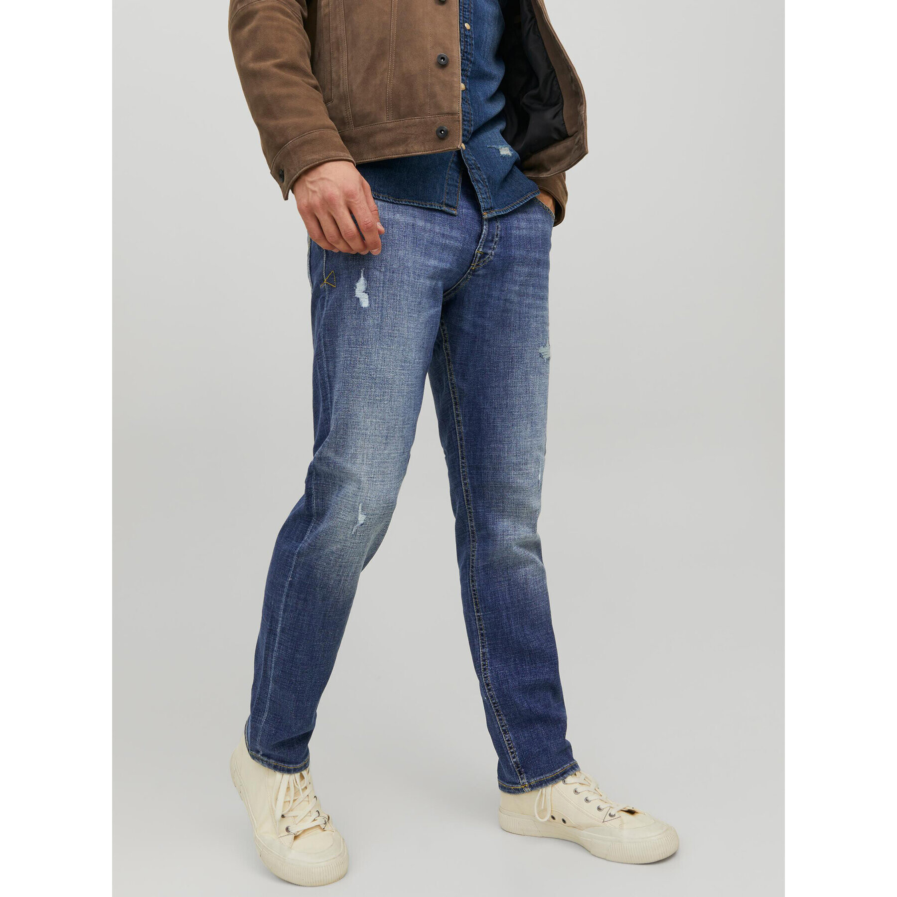 Jack&Jones Jeans hlače Tim 12213158 Modra Slim Fit - Pepit.si