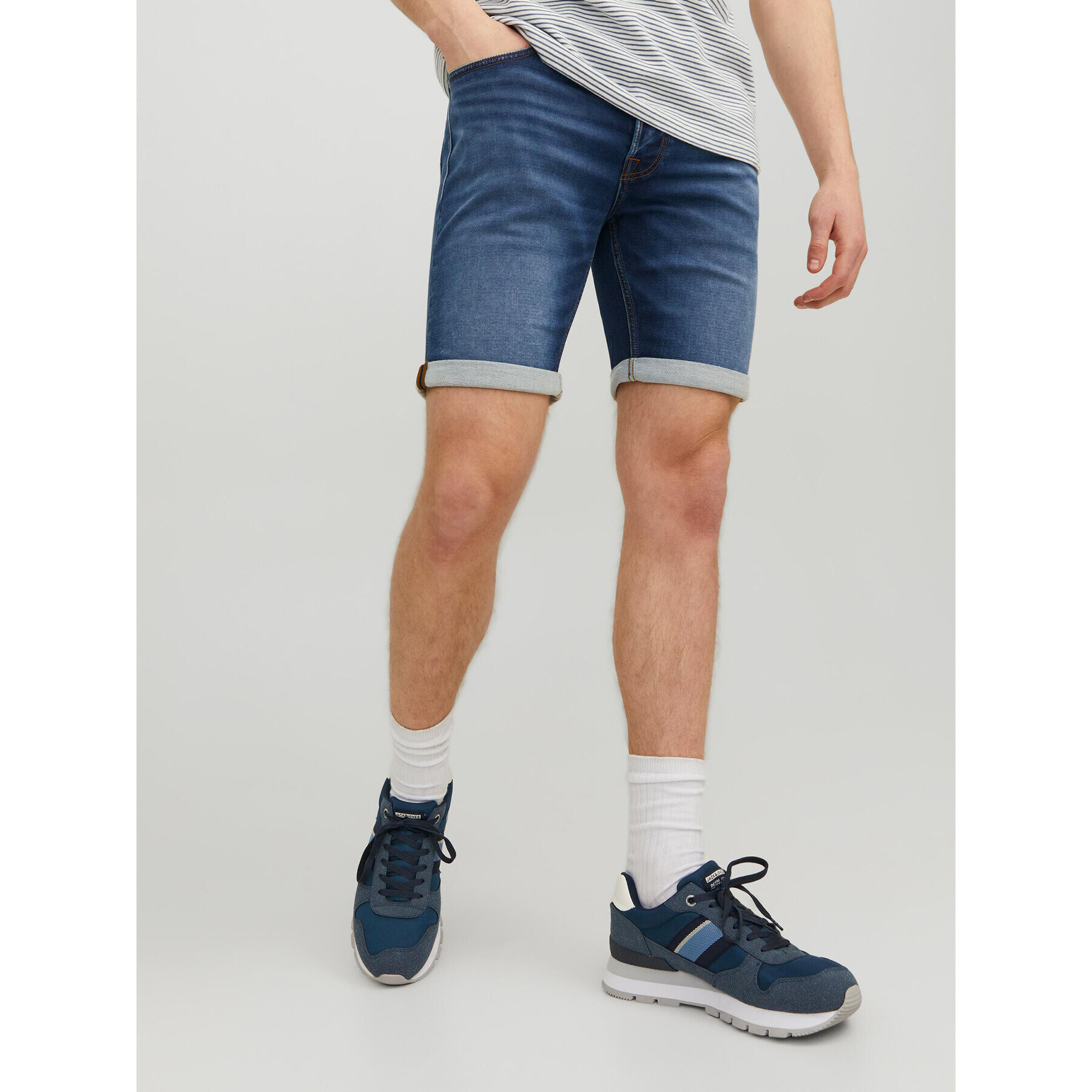 Jack&Jones Jeans kratke hlače Rick 12223677 Mornarsko modra Regular Fit - Pepit.si