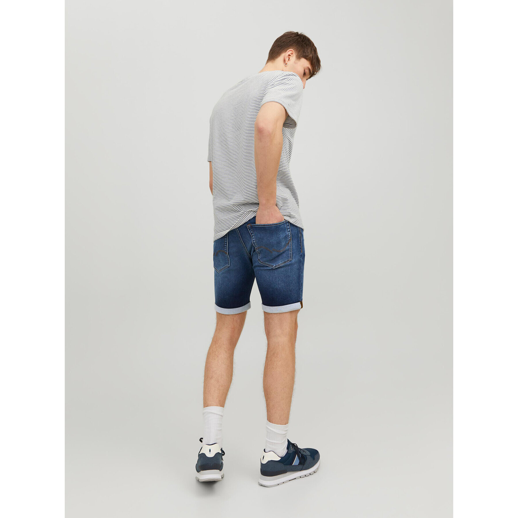 Jack&Jones Jeans kratke hlače Rick 12223677 Mornarsko modra Regular Fit - Pepit.si