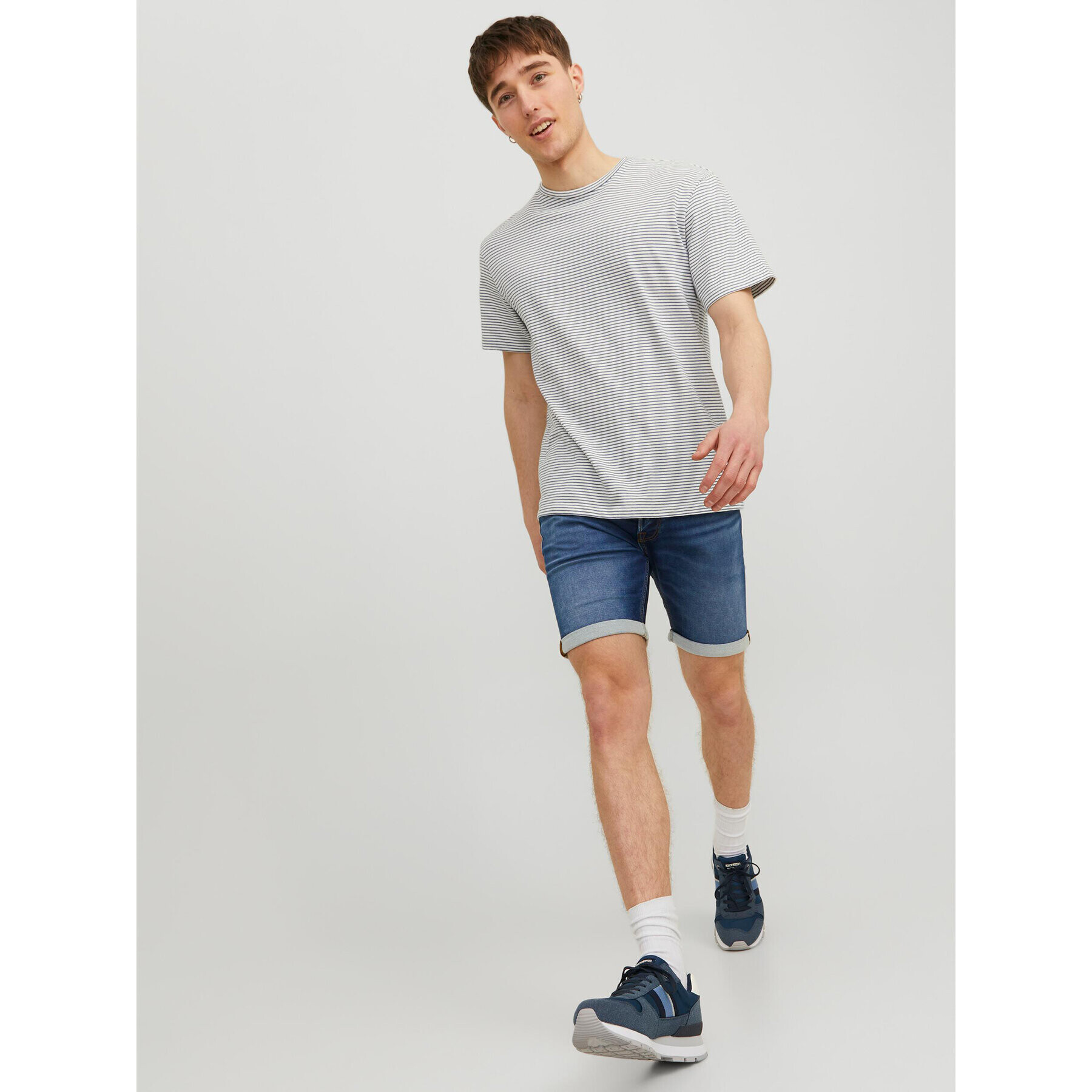 Jack&Jones Jeans kratke hlače Rick 12223677 Mornarsko modra Regular Fit - Pepit.si