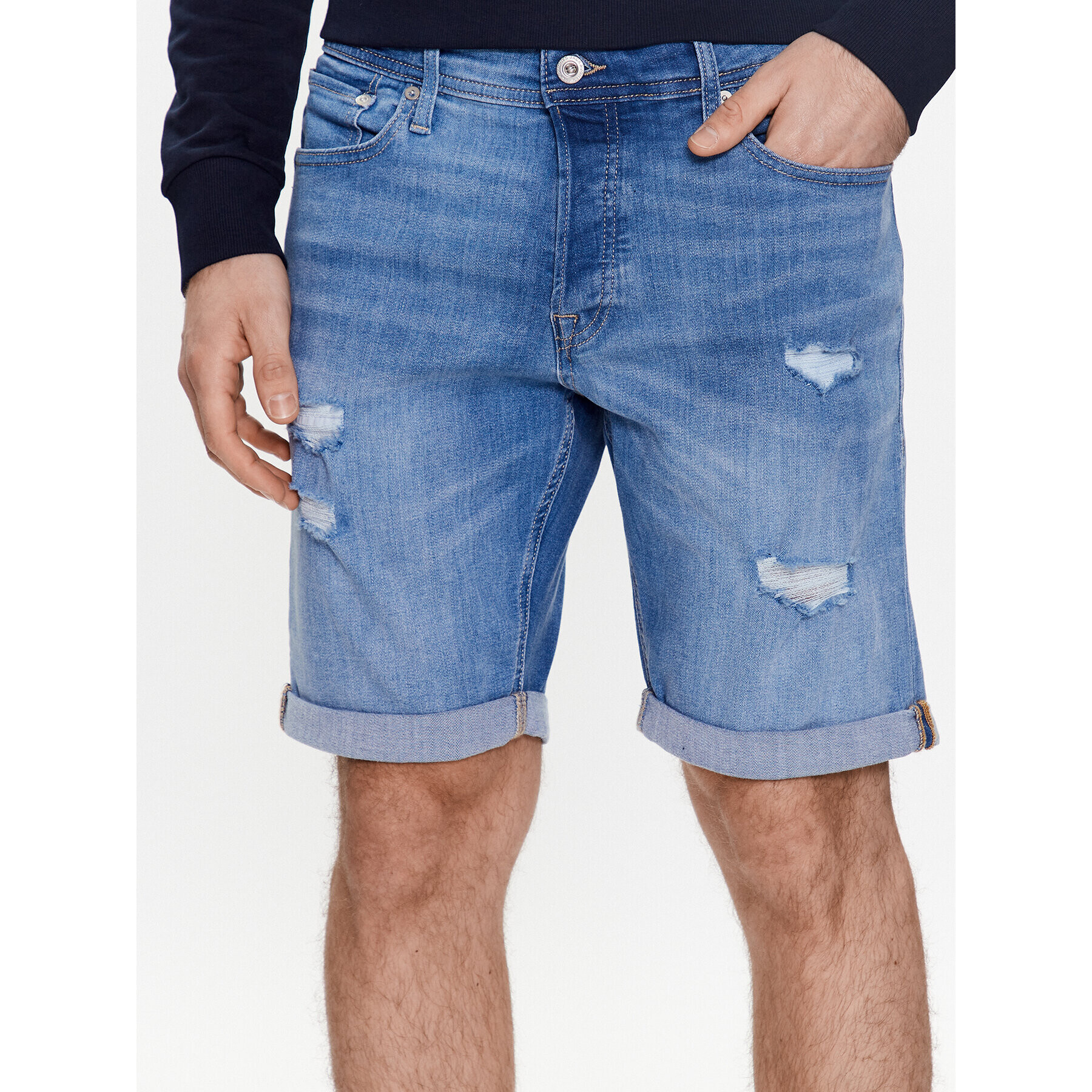 Jack&Jones Jeans kratke hlače 12224979 Modra Regular Fit - Pepit.si