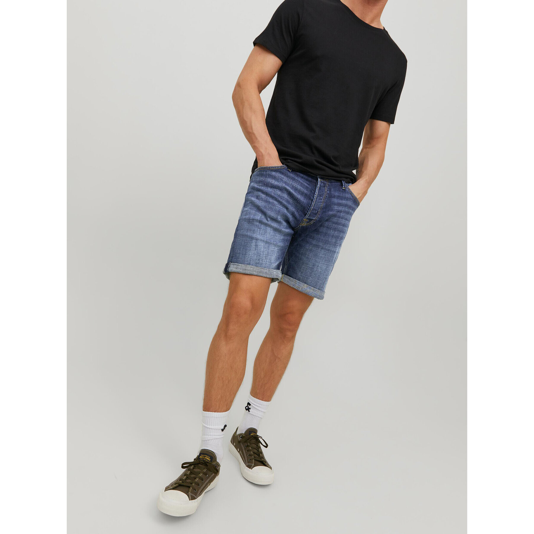 Jack&Jones Jeans kratke hlače Chris 12236192 Modra Relaxed Fit - Pepit.si