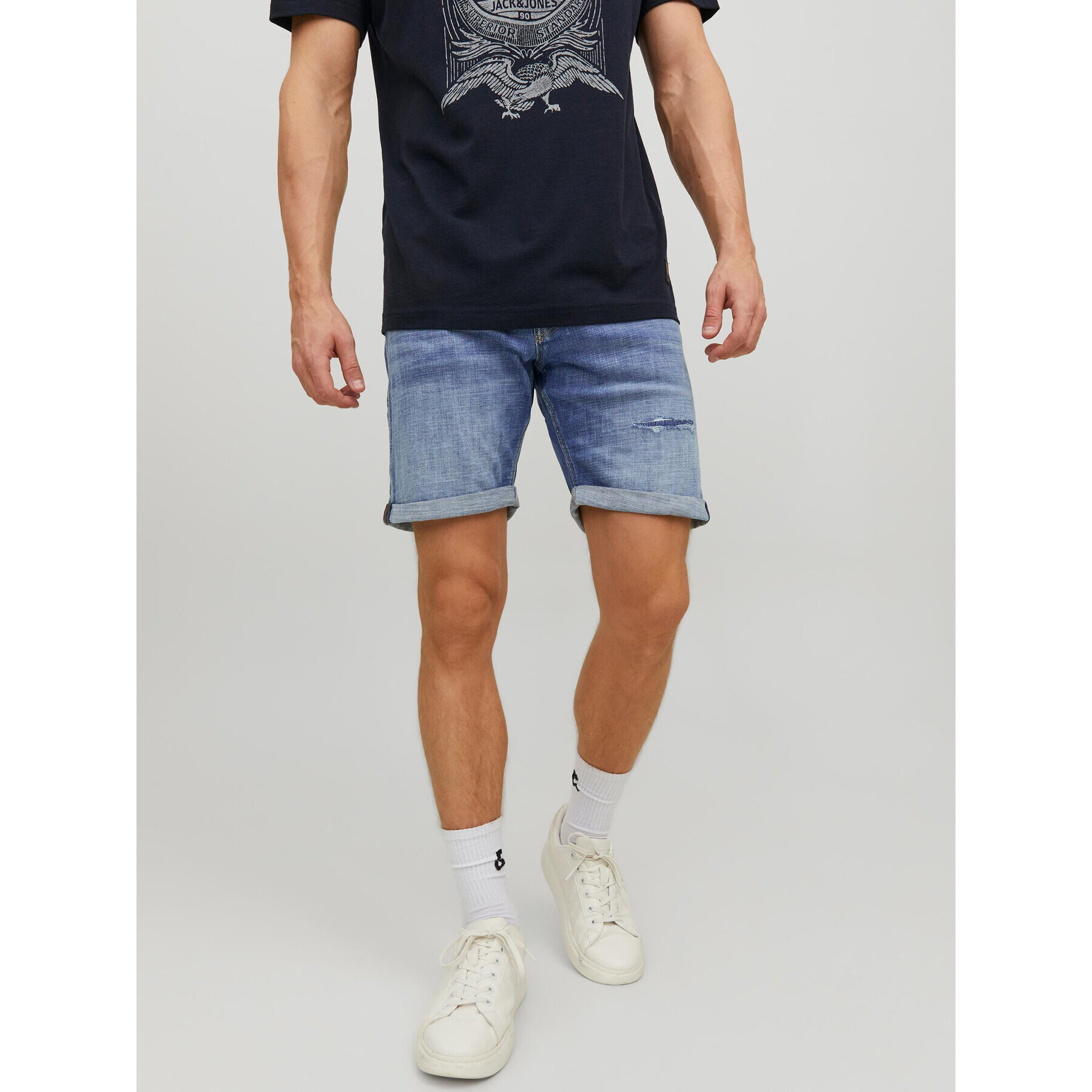 Jack&Jones Jeans kratke hlače Chris 12236195 Modra Relaxed Fit - Pepit.si