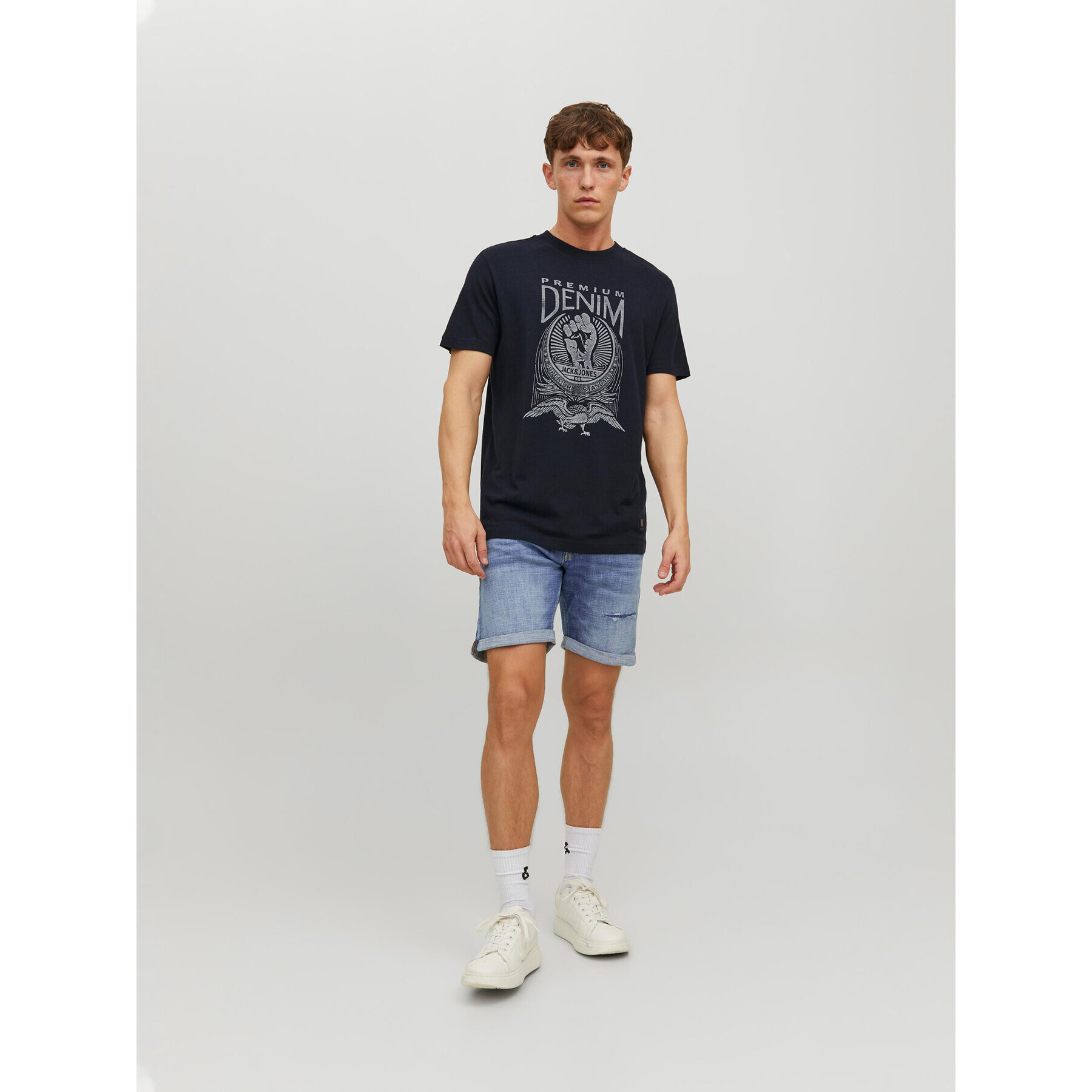 Jack&Jones Jeans kratke hlače Chris 12236195 Modra Relaxed Fit - Pepit.si