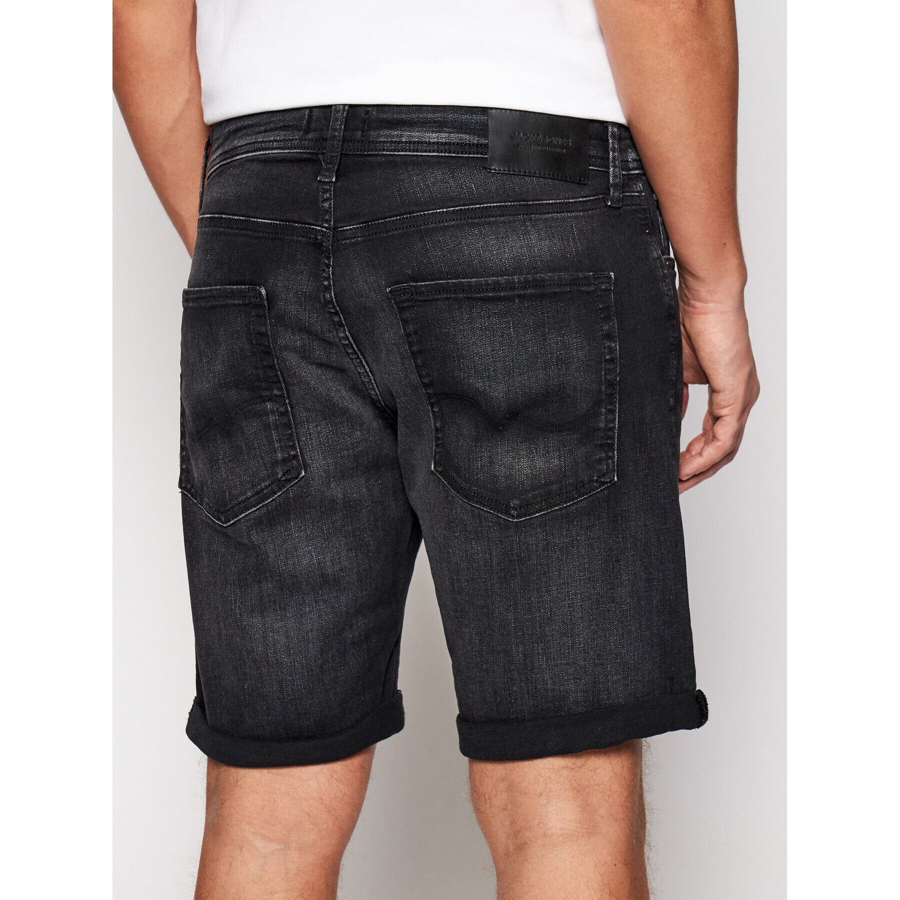 Jack&Jones Jeans kratke hlače Jjrick Jjorg 12170318 Črna Regular Fit - Pepit.si