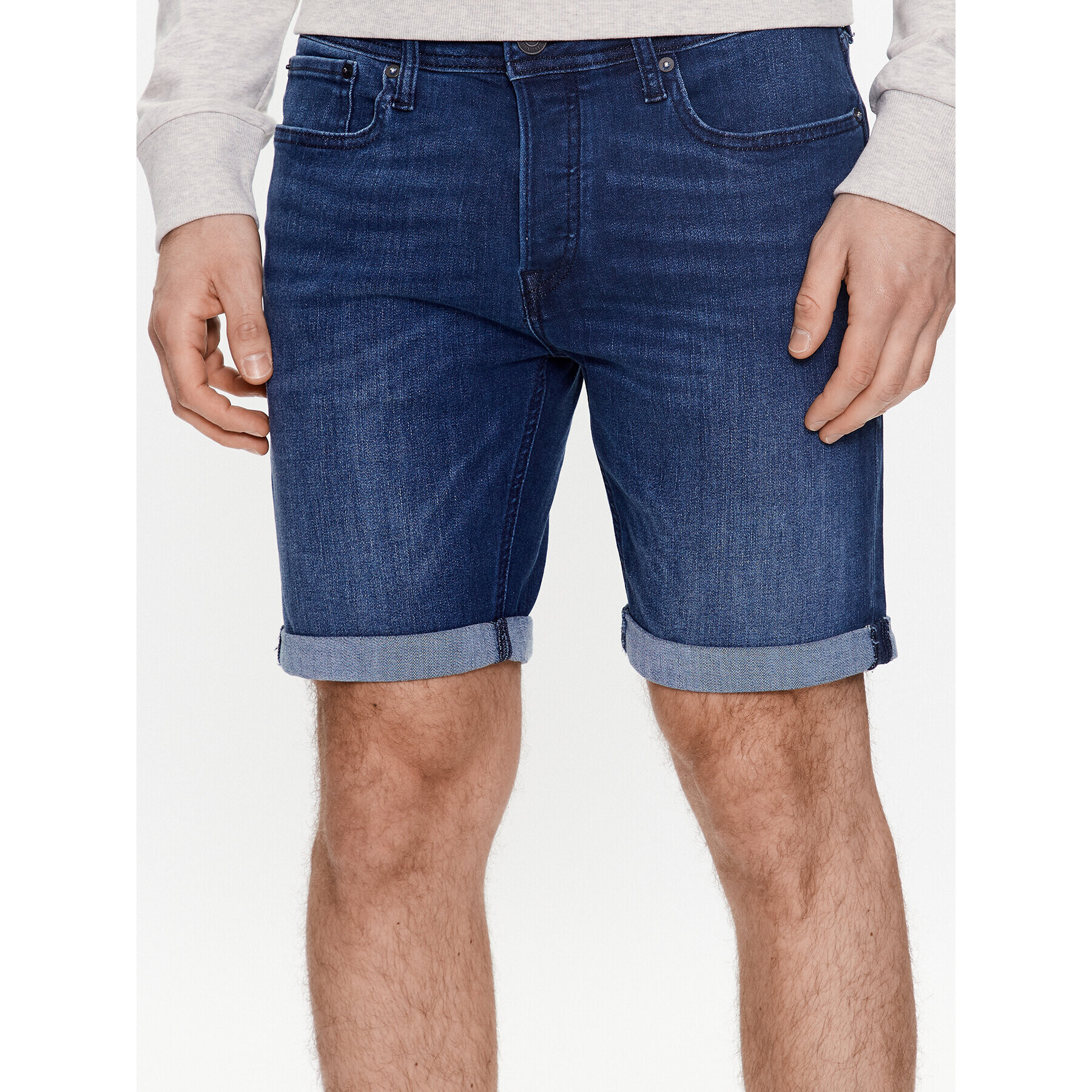 Jack&Jones Jeans kratke hlače Rick 12225900 Mornarsko modra Regular Fit - Pepit.si