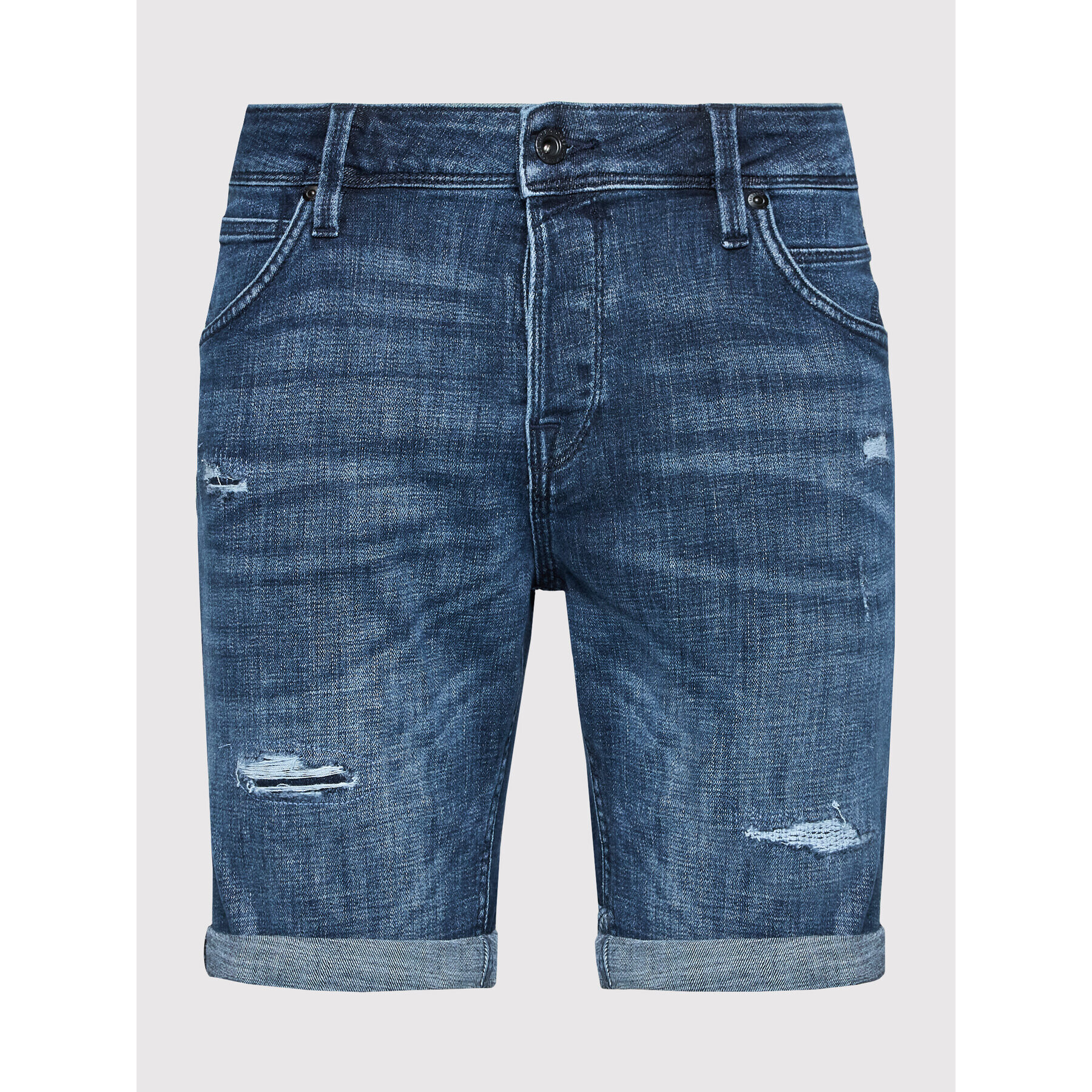 Jack&Jones Jeans kratke hlače Rick Fox 12201632 Mornarsko modra Regular Fit - Pepit.si