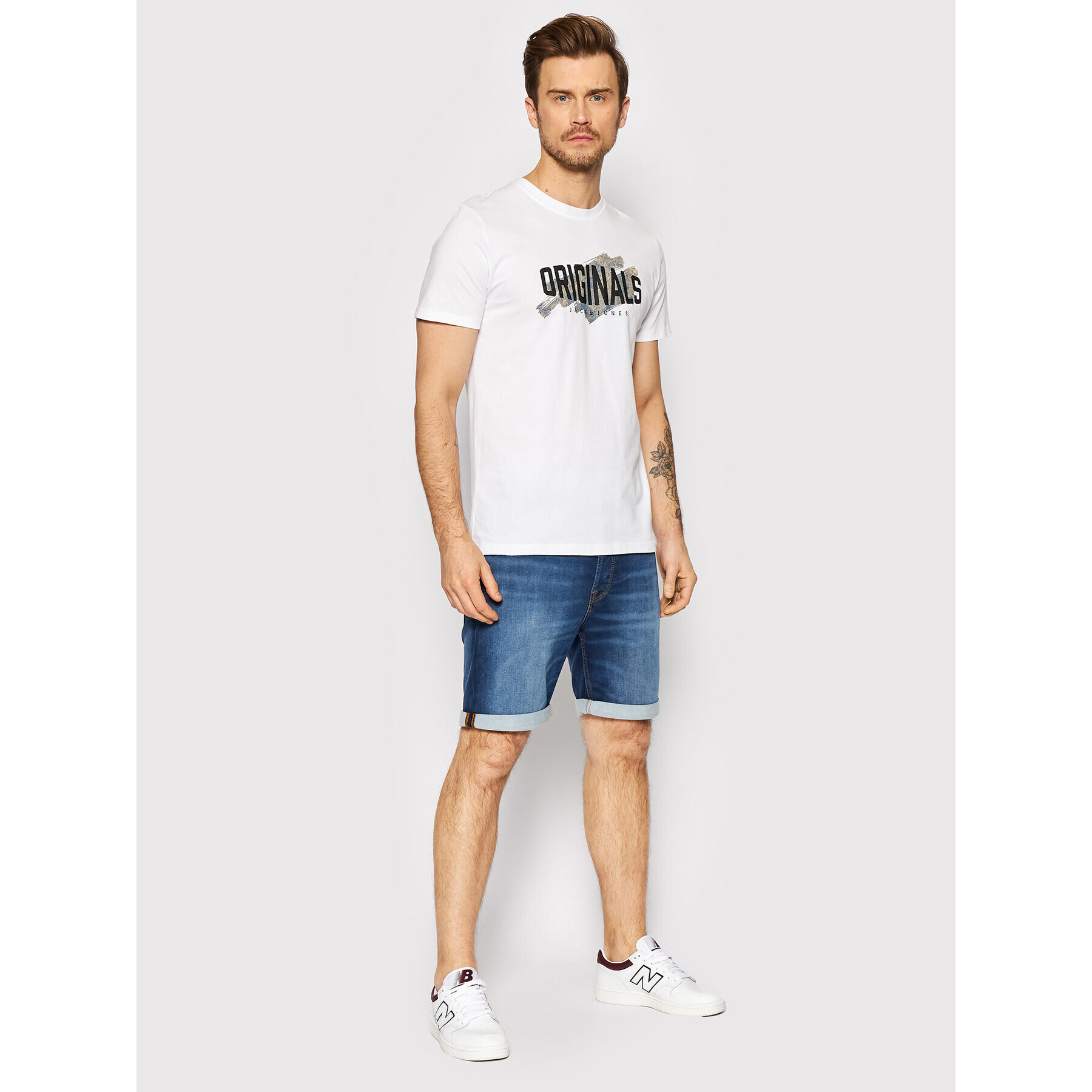 Jack&Jones Jeans kratke hlače Rick Icon 12201655 Mornarsko modra Regular Fit - Pepit.si