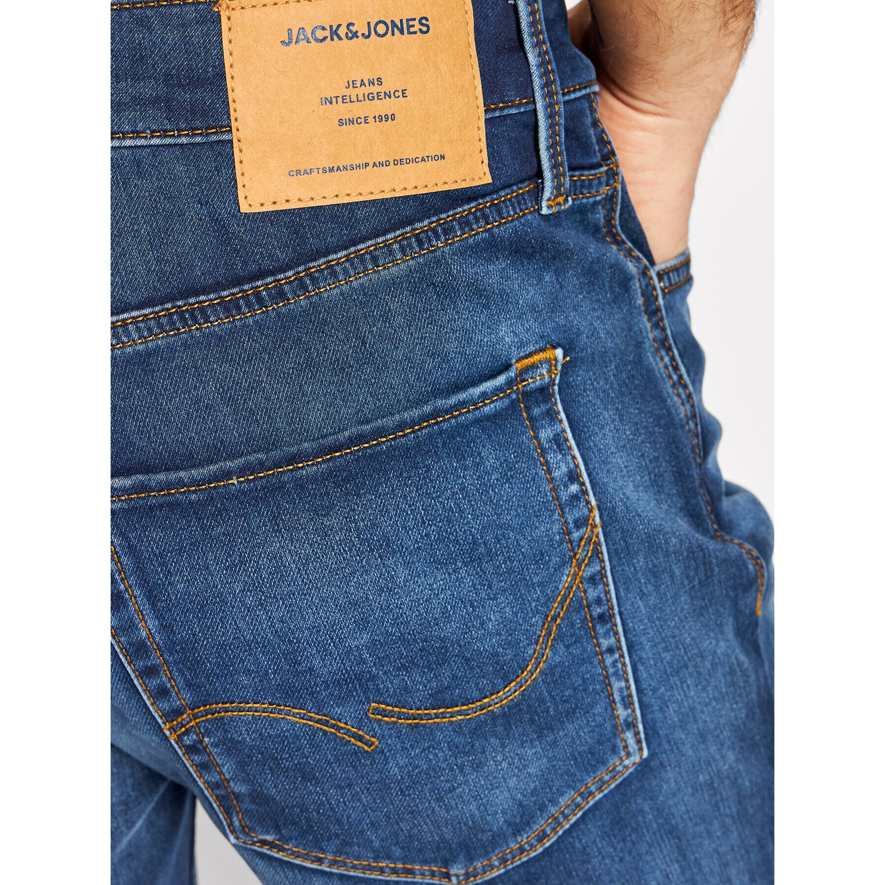 Jack&Jones Jeans kratke hlače Rick Icon 12201655 Mornarsko modra Regular Fit - Pepit.si