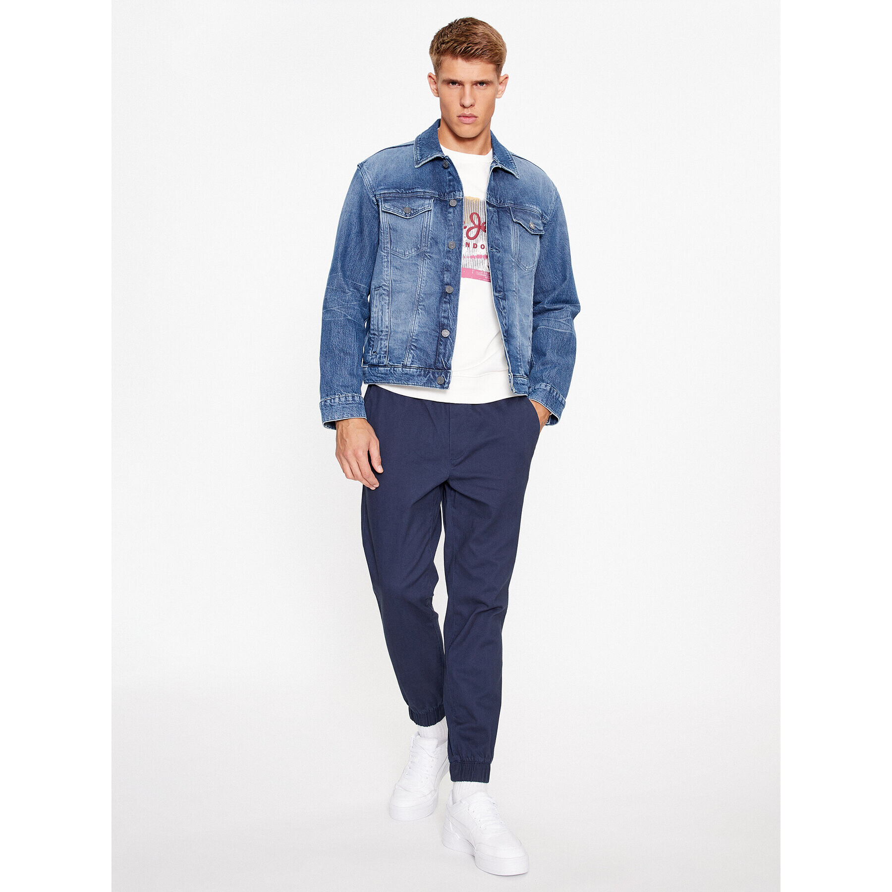 Jack&Jones Jogging hlače 12224518 Mornarsko modra Comfort Fit - Pepit.si