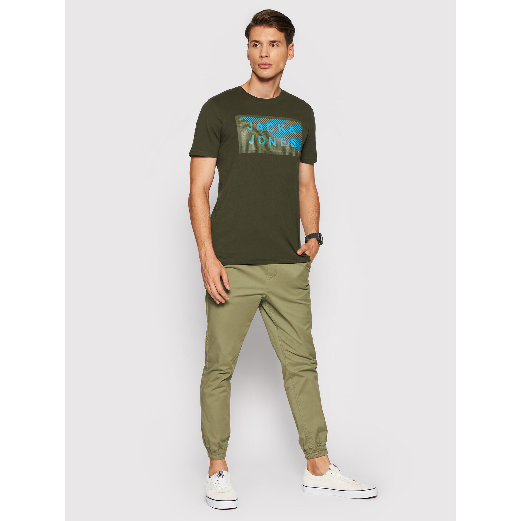 Jack&Jones Jogging hlače Gordon 12182546 Zelena Regular Fit - Pepit.si