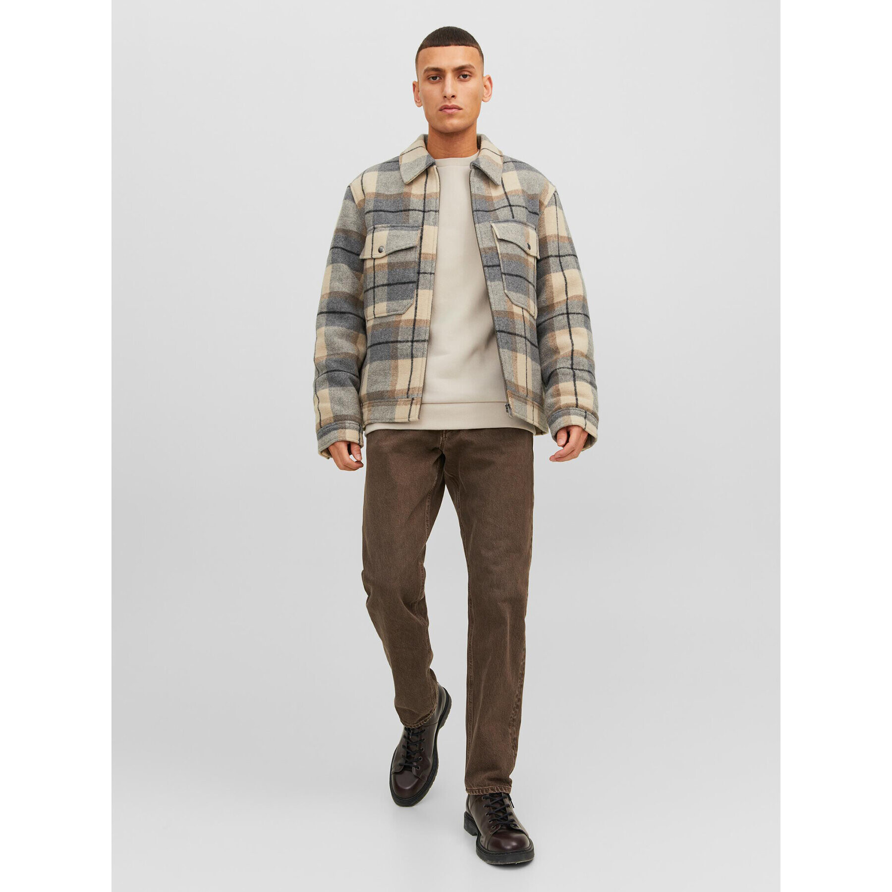 Jack&Jones Jopa Bradley 12249341 Bež Relaxed Fit - Pepit.si