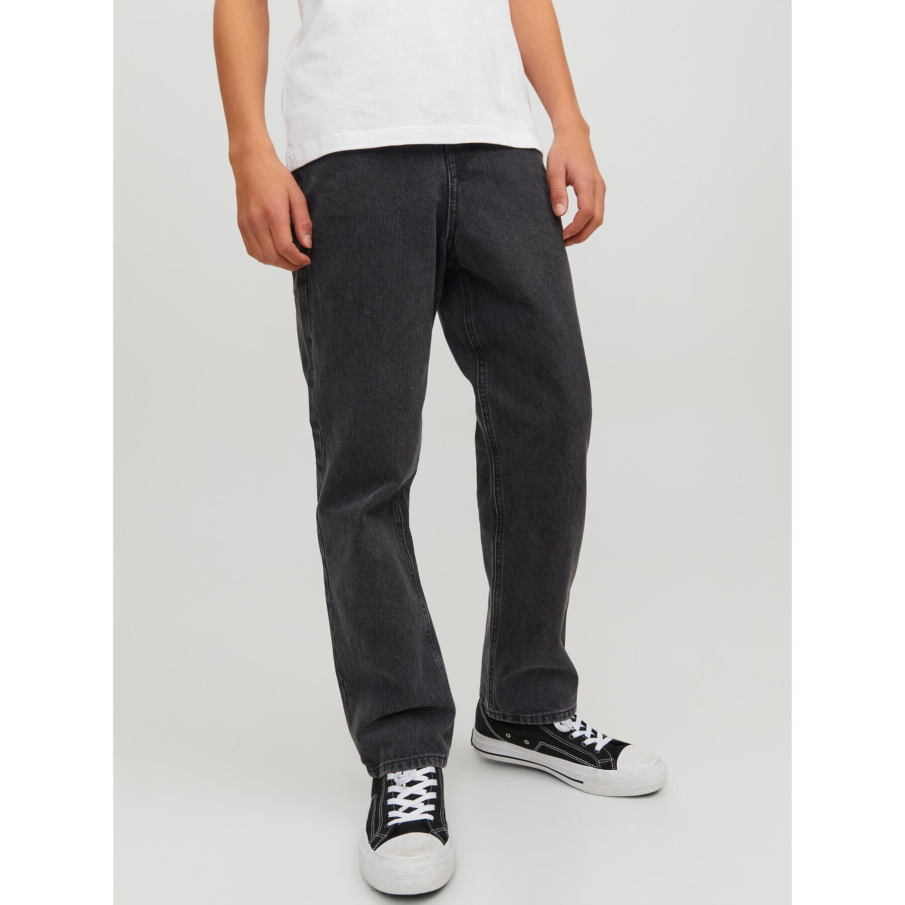 Jack&Jones Junior Jeans hlače 12217782 Črna Relaxed Fit - Pepit.si