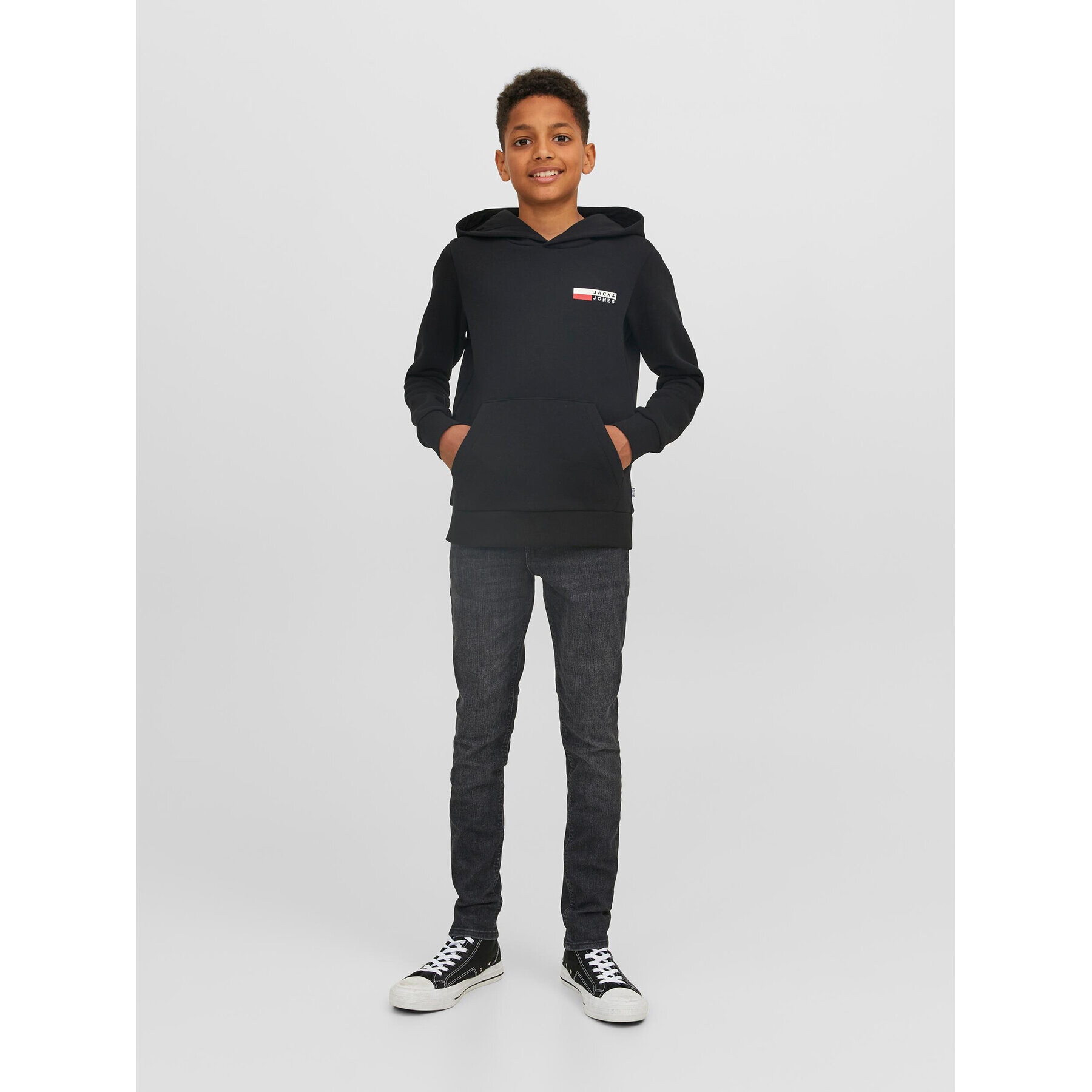 Jack&Jones Junior Jeans hlače 12245824 Siva Skinny Fit - Pepit.si