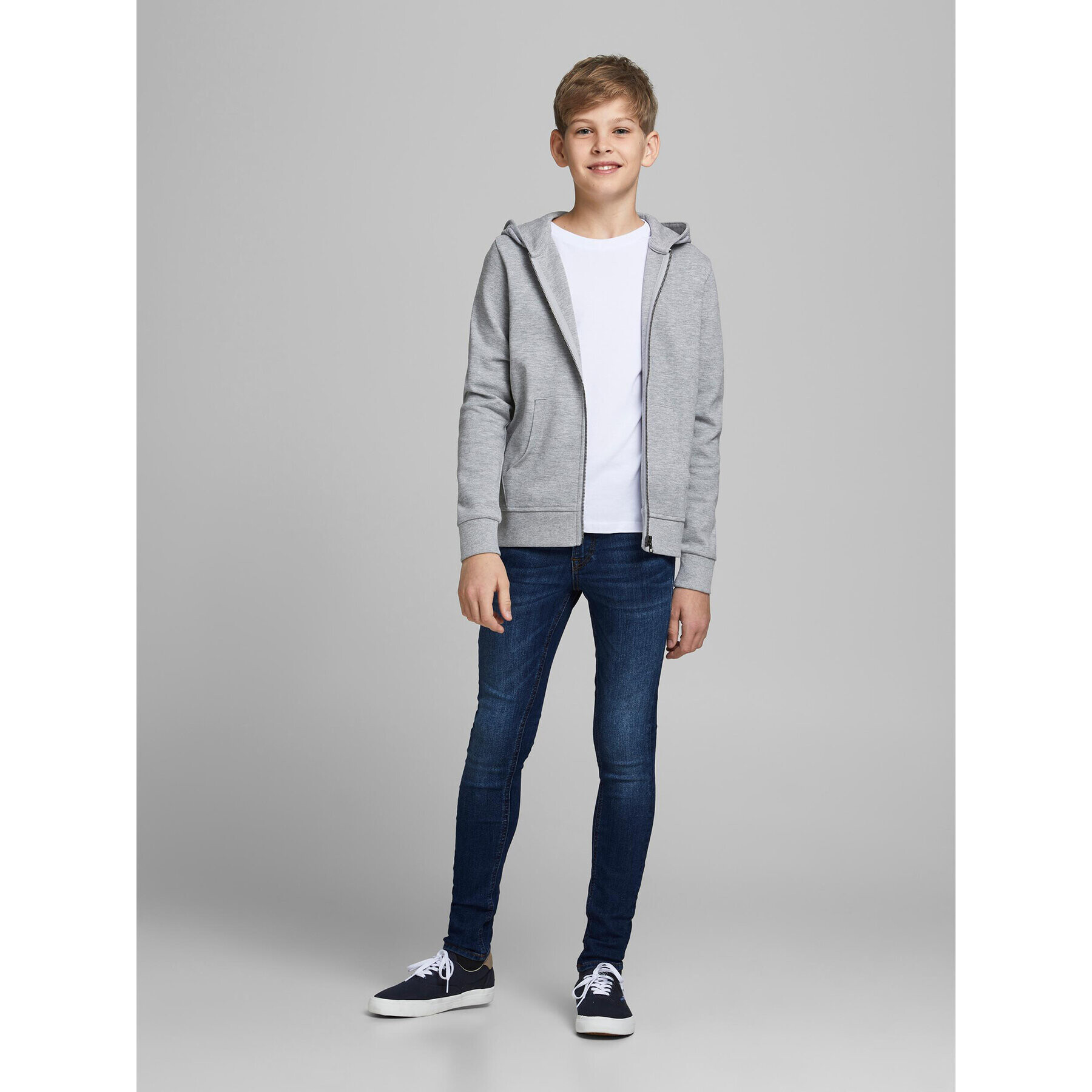 Jack&Jones Junior Jeans hlače Dan 12187466 Modra Skinny Fit - Pepit.si