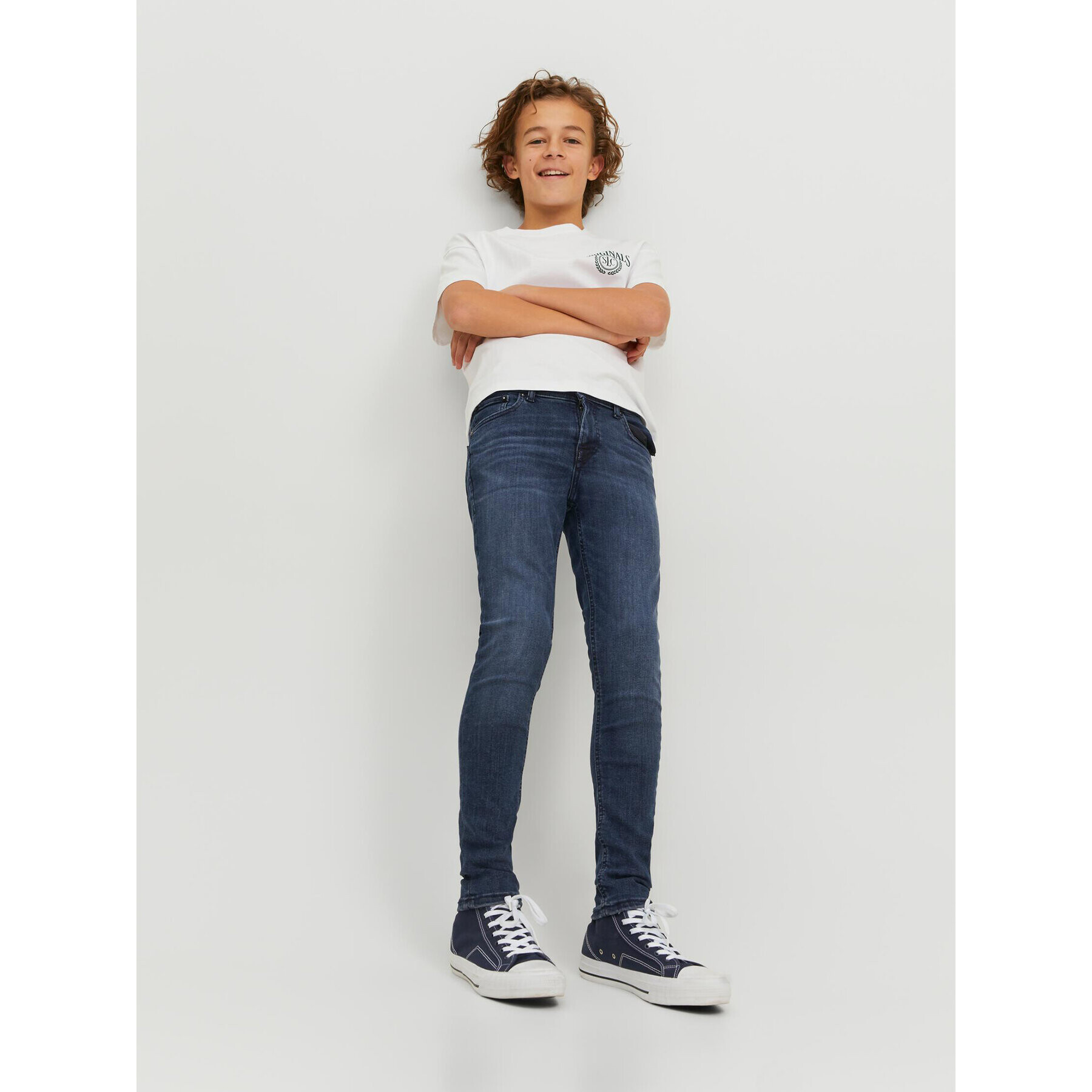 Jack&Jones Junior Jeans hlače Liam 12178287 Modra Skinny Fit - Pepit.si