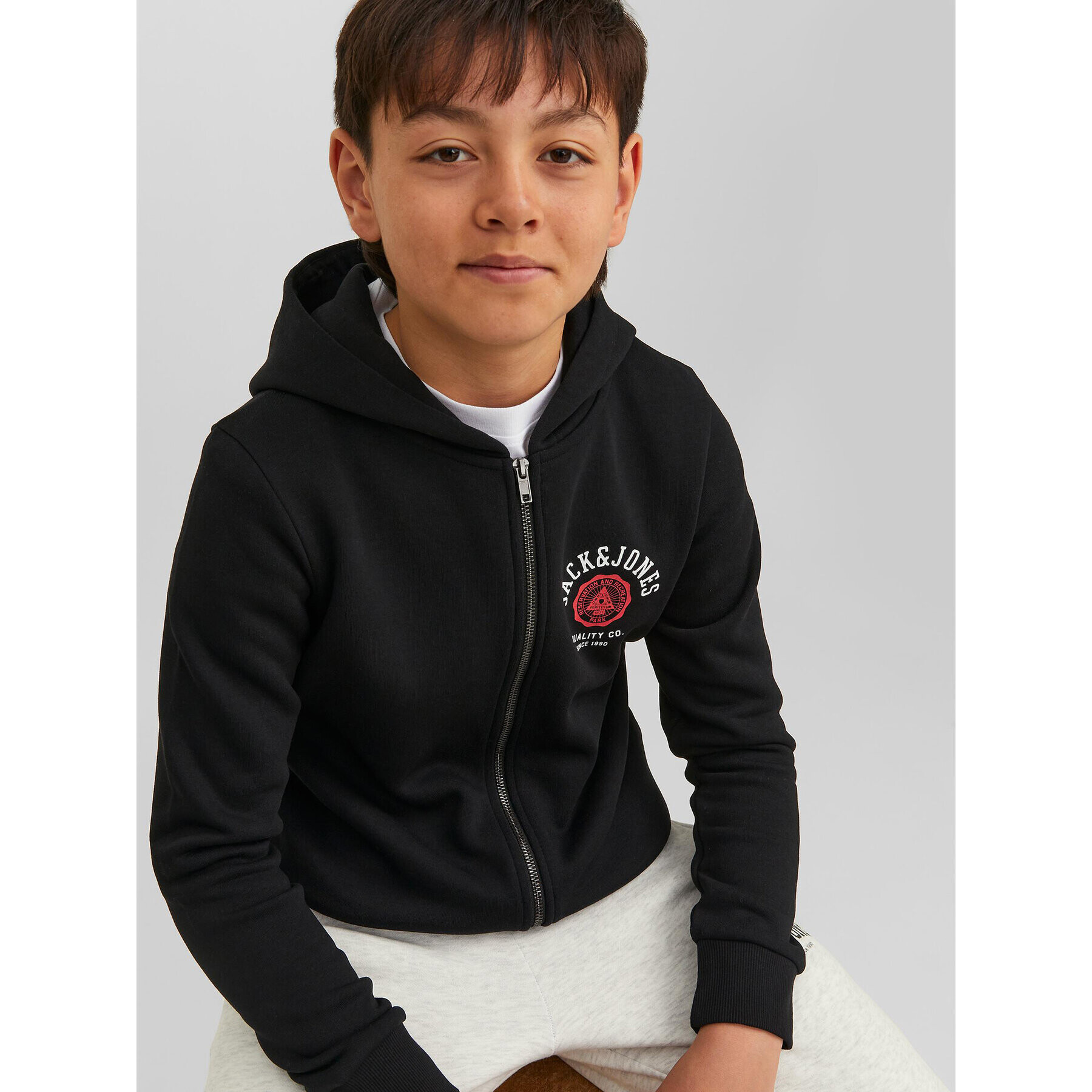 Jack&Jones Junior Jopa 12218049 Črna Regular Fit - Pepit.si