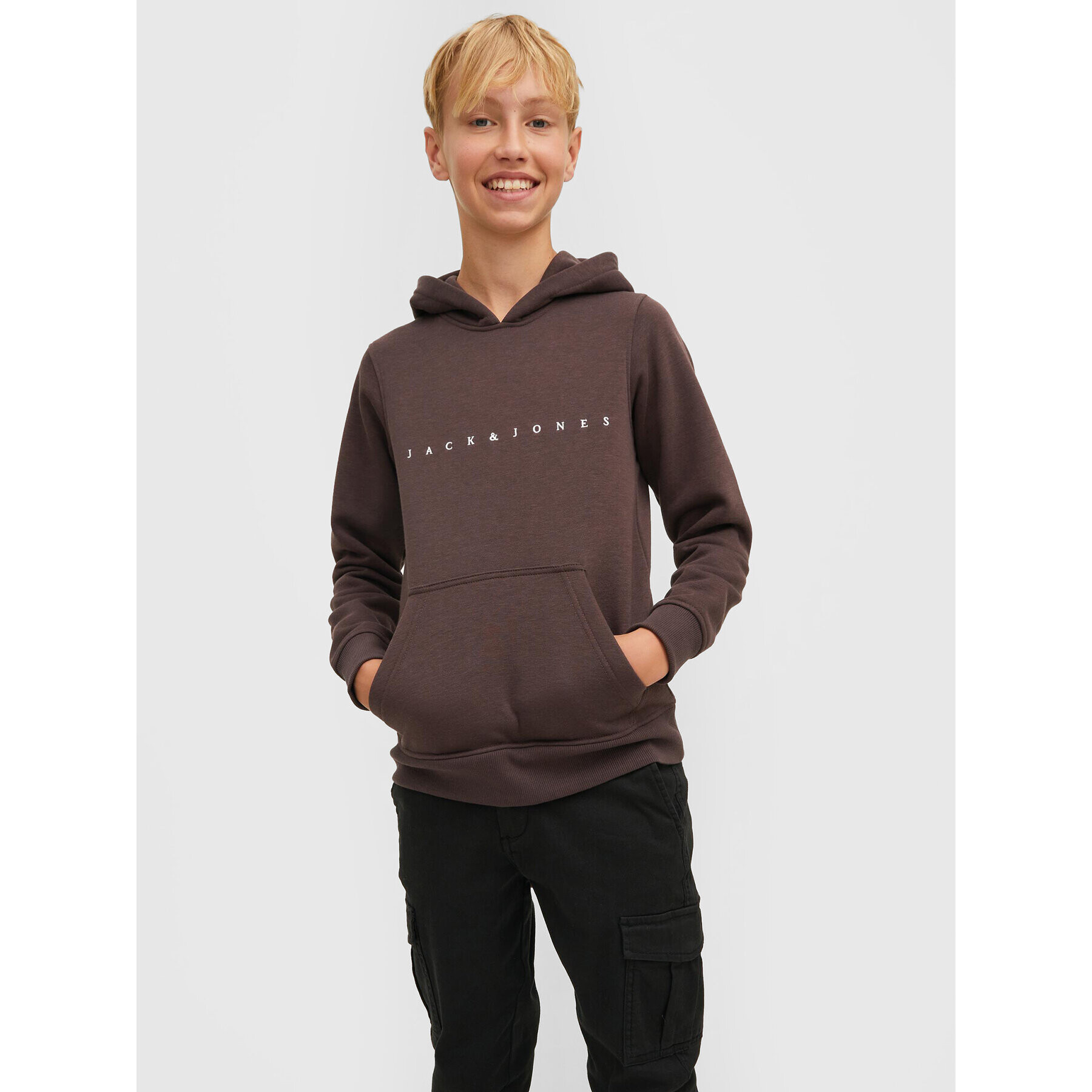 Jack&Jones Junior Jopa Copenhagen 12214983 Rjava Regular Fit - Pepit.si