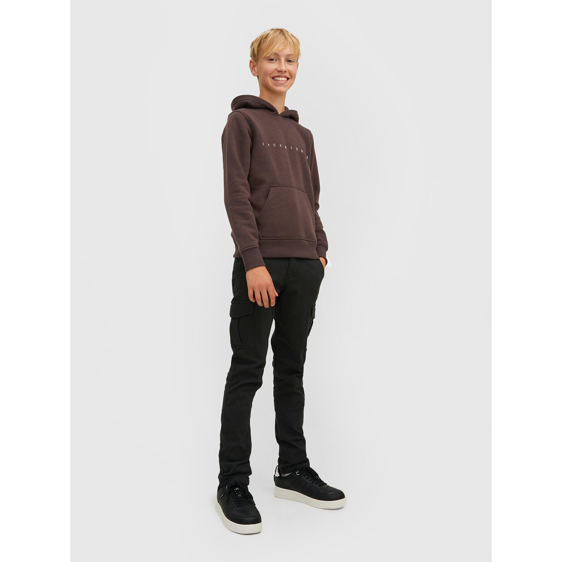 Jack&Jones Junior Jopa Copenhagen 12214983 Rjava Regular Fit - Pepit.si