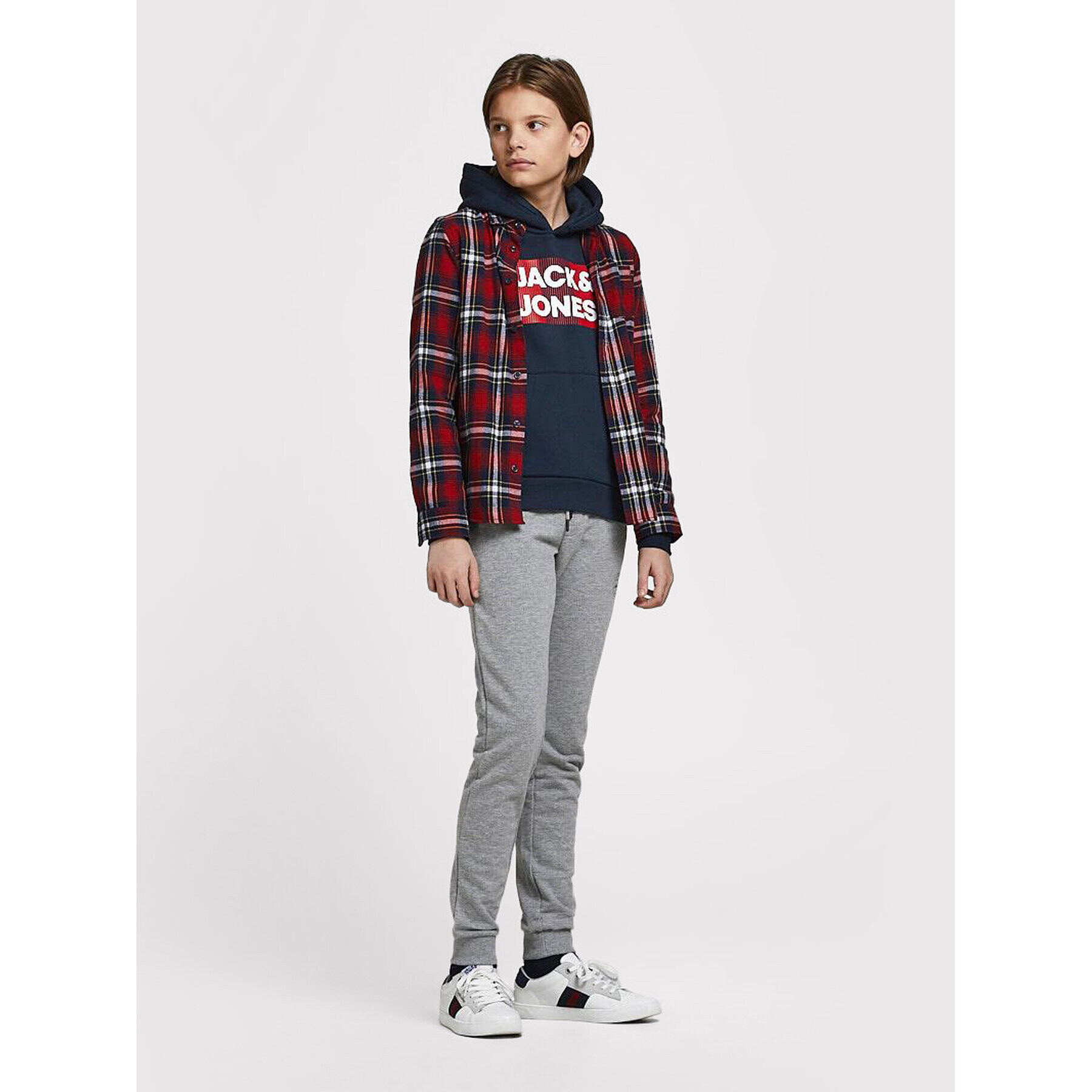 Jack&Jones Junior Jopa Corp Logo 12152841 Mornarsko modra Regular Fit - Pepit.si