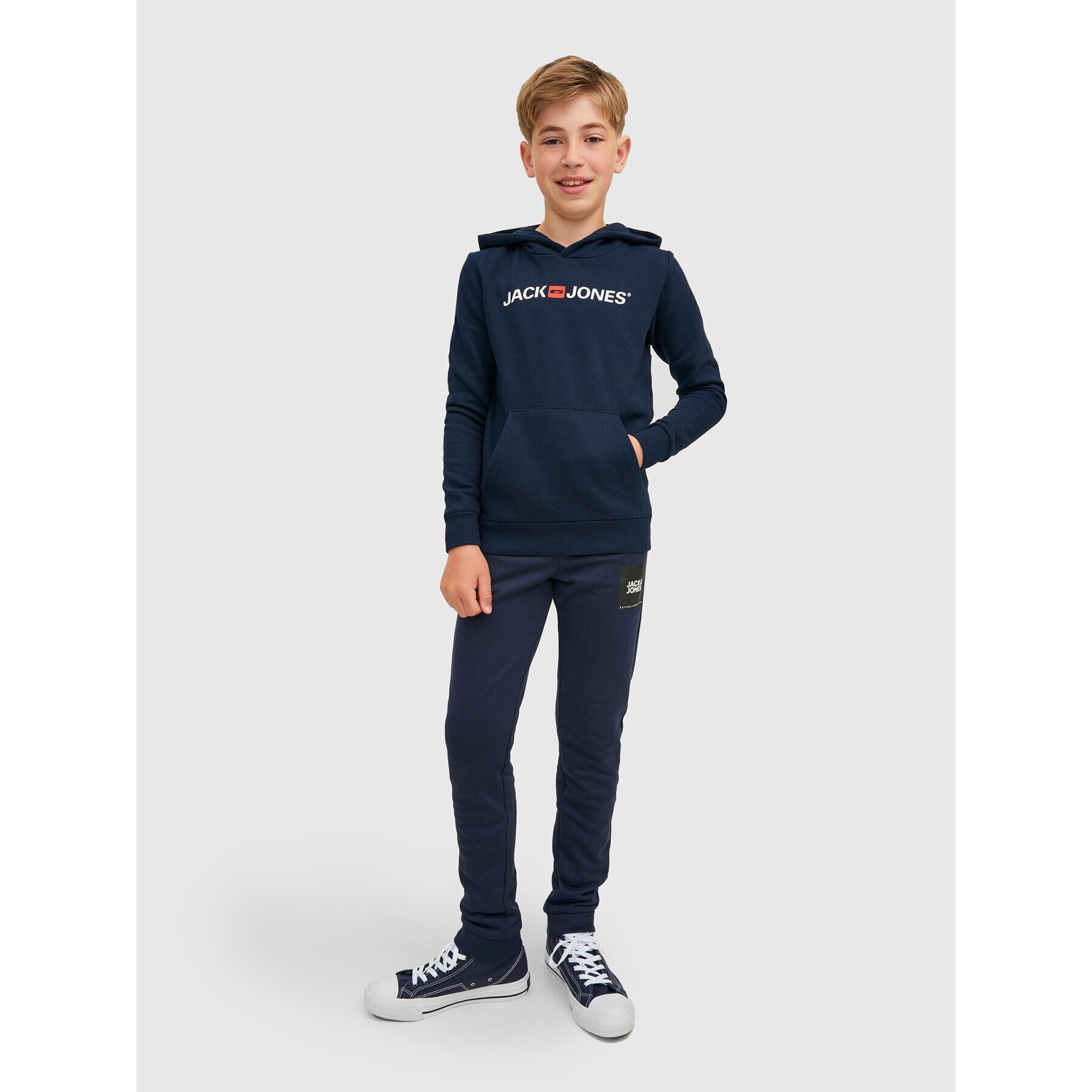 Jack&Jones Junior Jopa Corp Old Logo 12212186 Mornarsko modra Regular Fit - Pepit.si