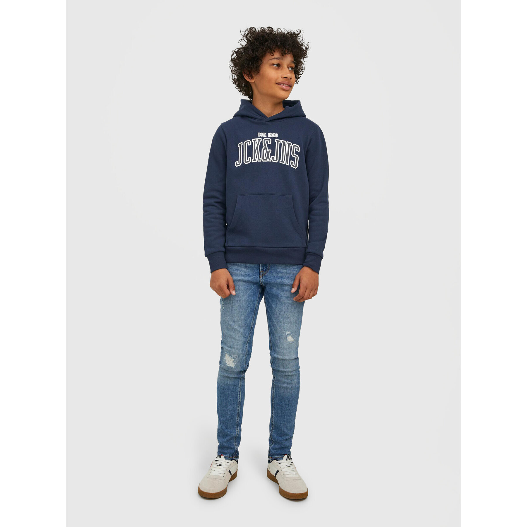 Jack&Jones Junior Jopa Emb 12213292 Mornarsko modra Regular Fit - Pepit.si