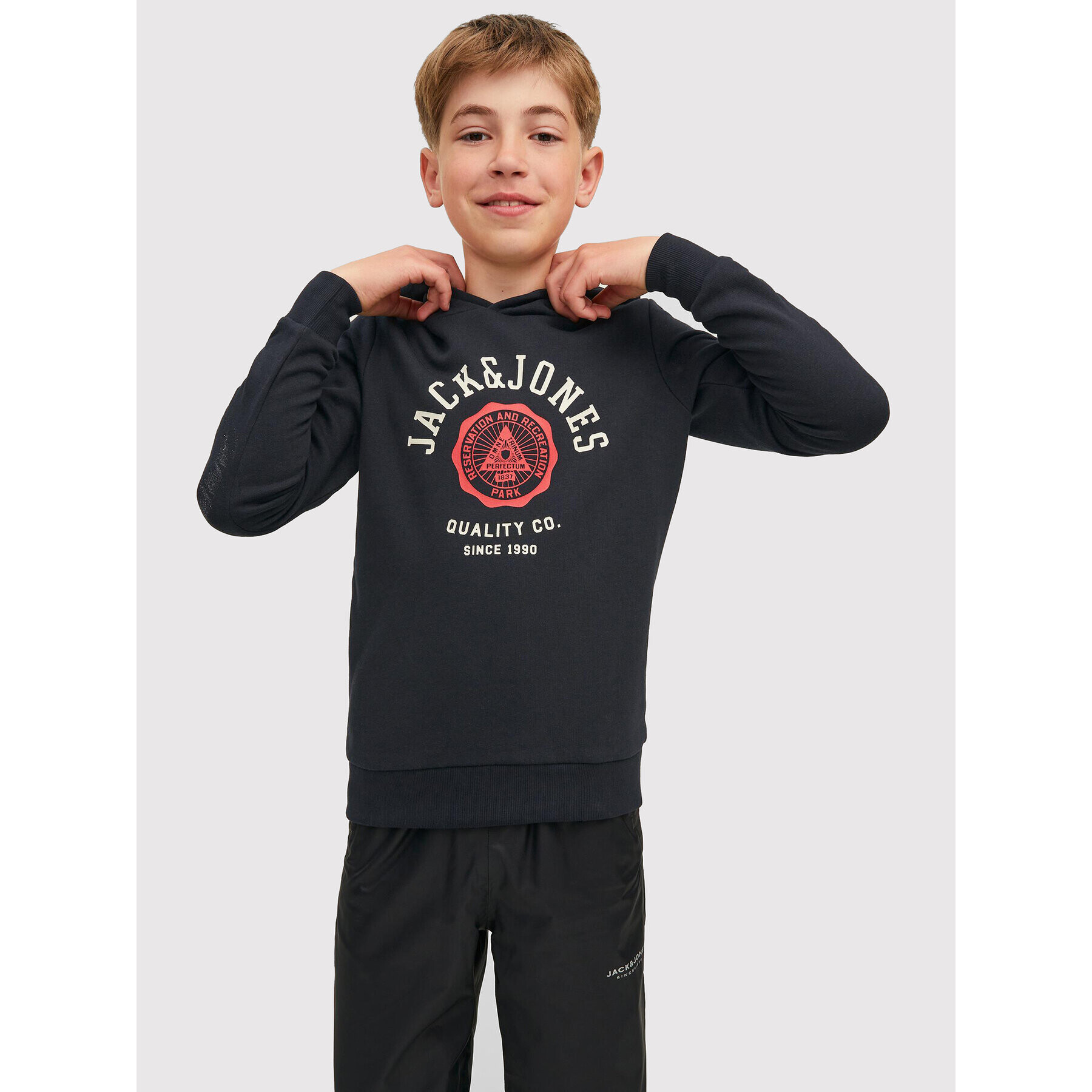 Jack&Jones Junior Jopa Logo 12212287 Črna Regular Fit - Pepit.si