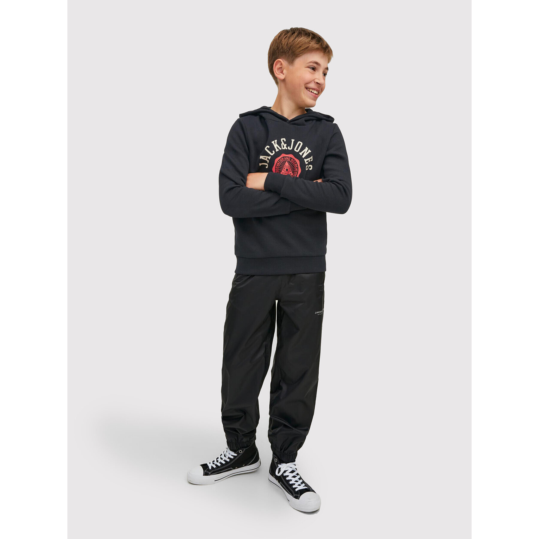 Jack&Jones Junior Jopa Logo 12212287 Črna Regular Fit - Pepit.si