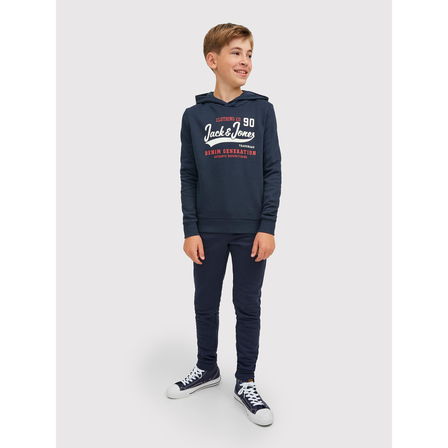 Jack&Jones Junior Jopa Logo 12212287 Mornarsko modra Regular Fit - Pepit.si