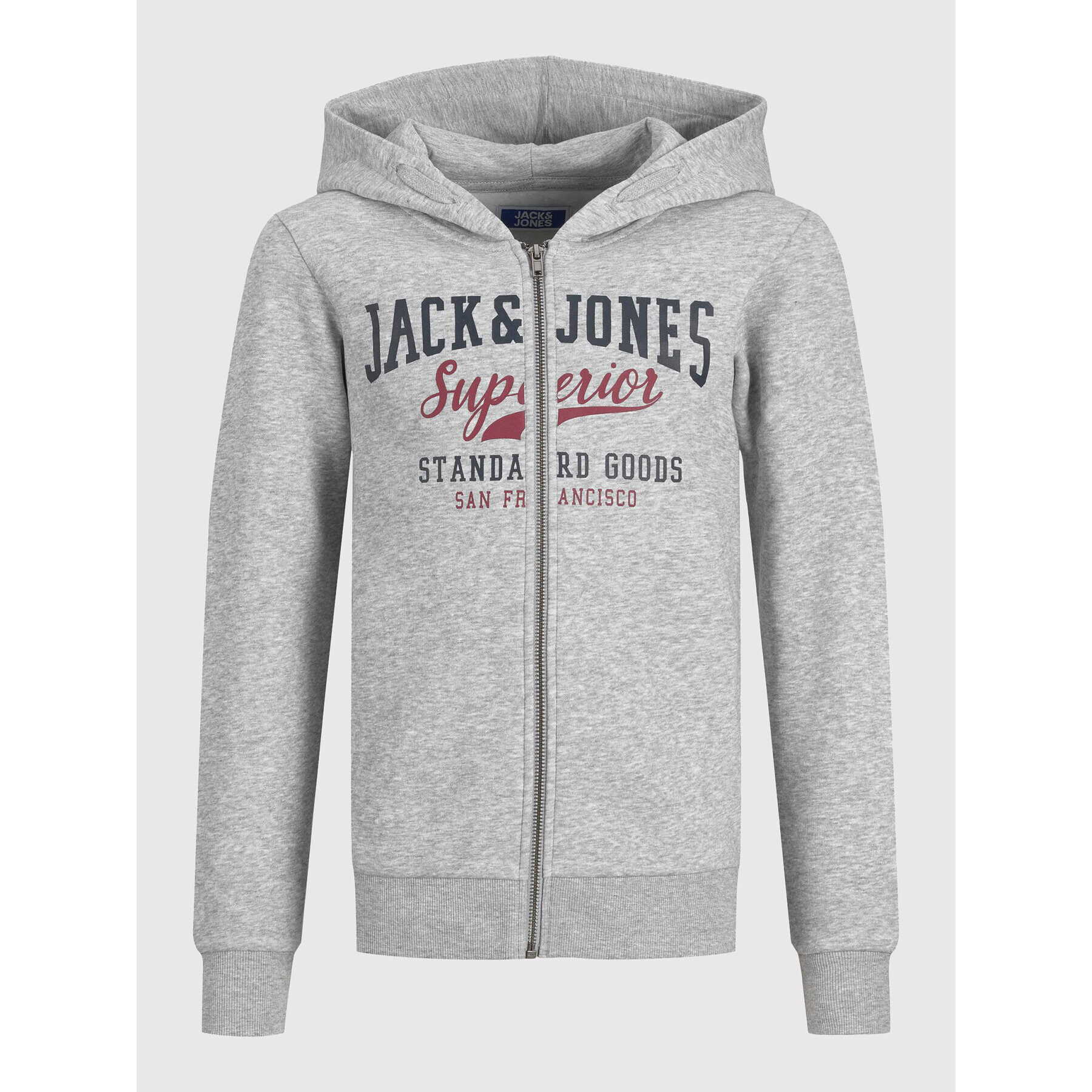 Jack&Jones Junior Jopa Logo 12218049 Siva Regular Fit - Pepit.si