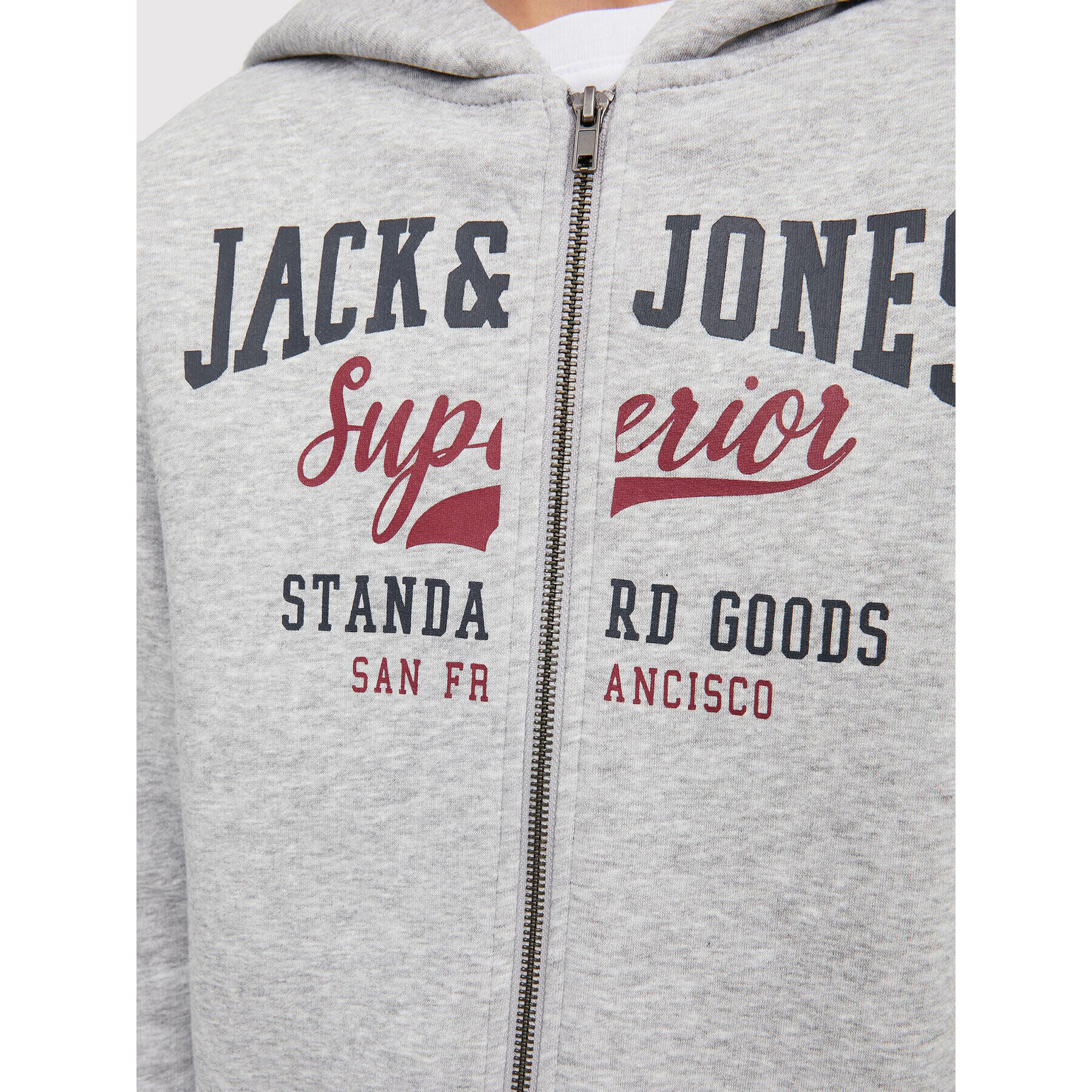 Jack&Jones Junior Jopa Logo 12218049 Siva Regular Fit - Pepit.si