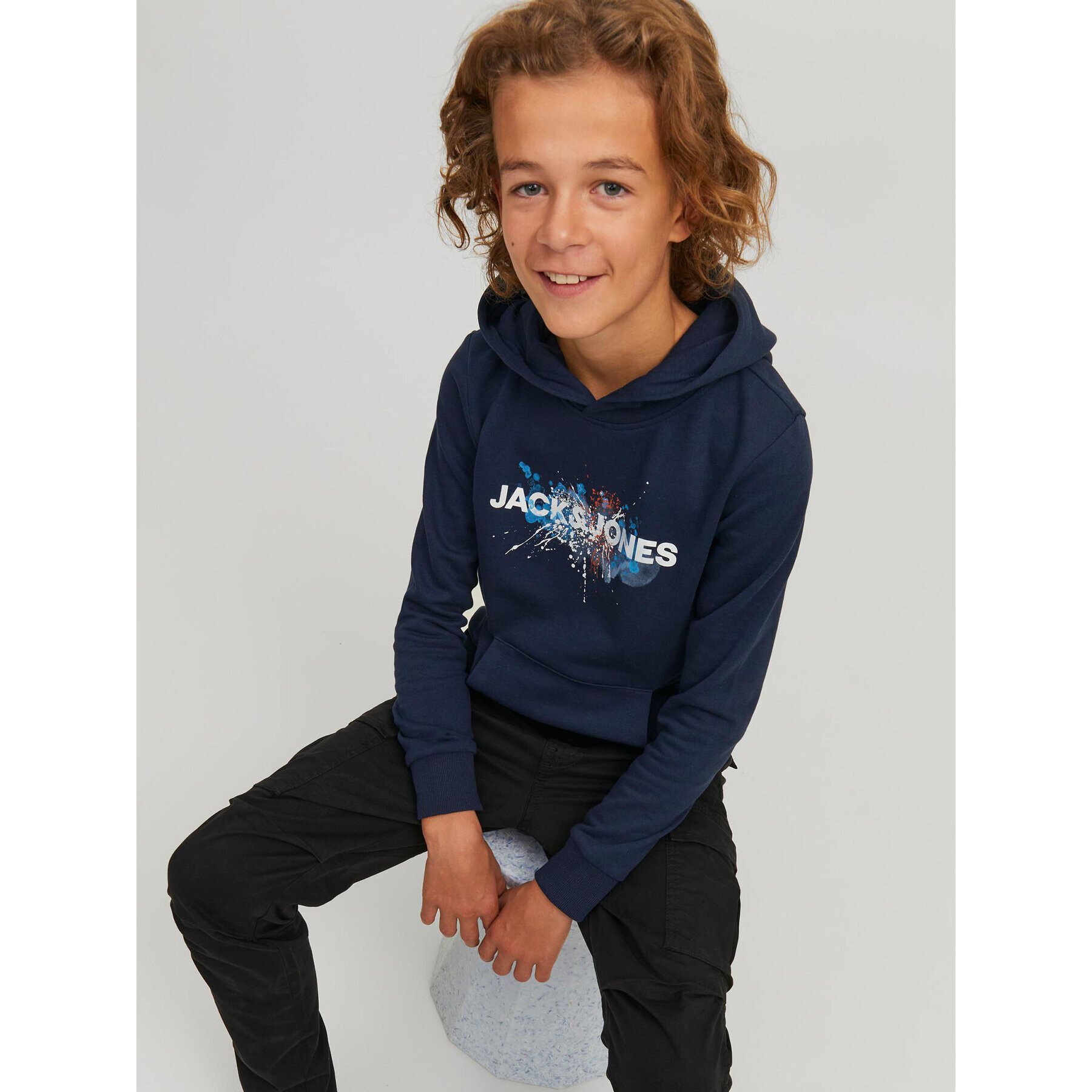 Jack&Jones Junior Jopa Tear 12221713 Mornarsko modra Regular Fit - Pepit.si