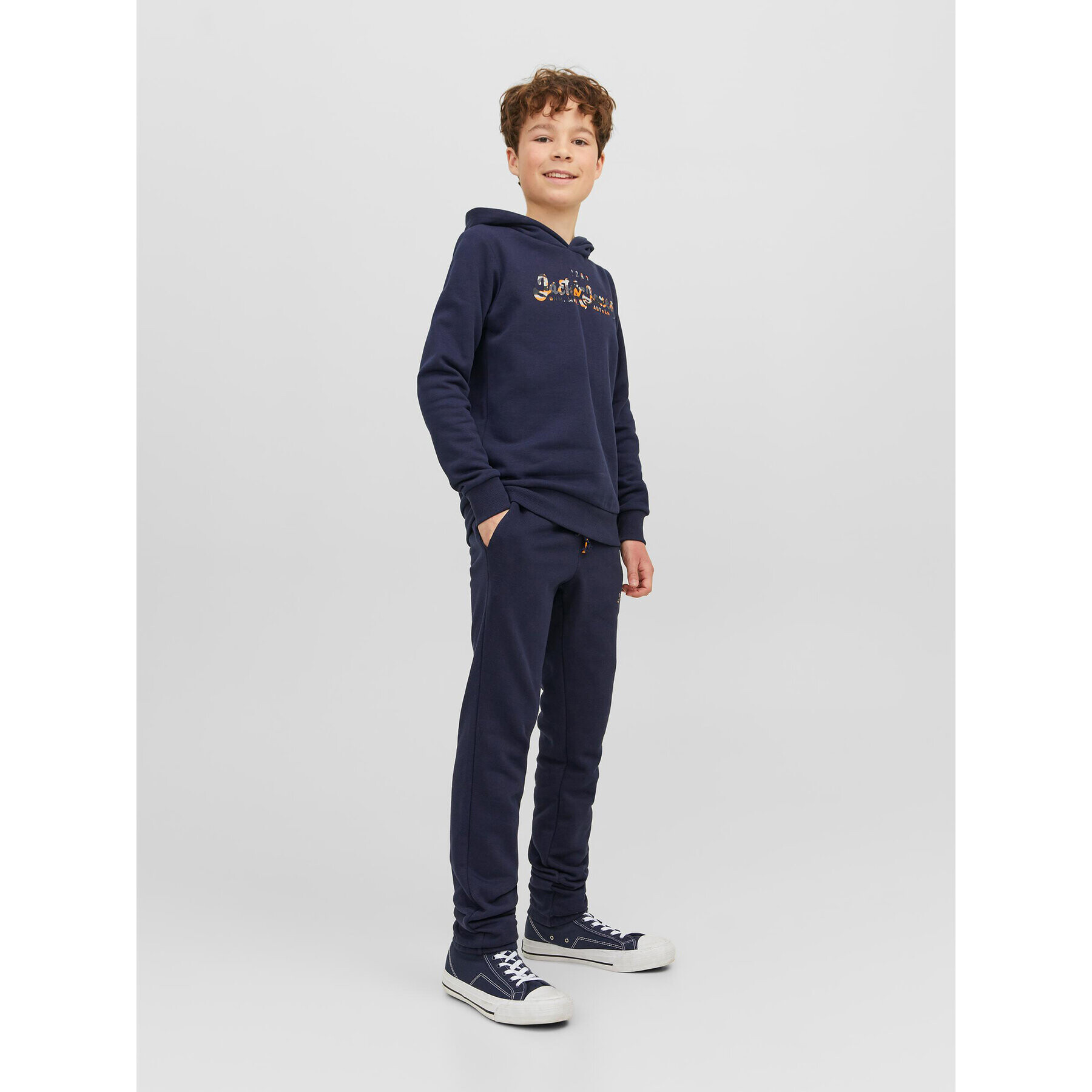 Jack&Jones Junior Spodnji del trenirke 12237173 Mornarsko modra Comfort Fit - Pepit.si