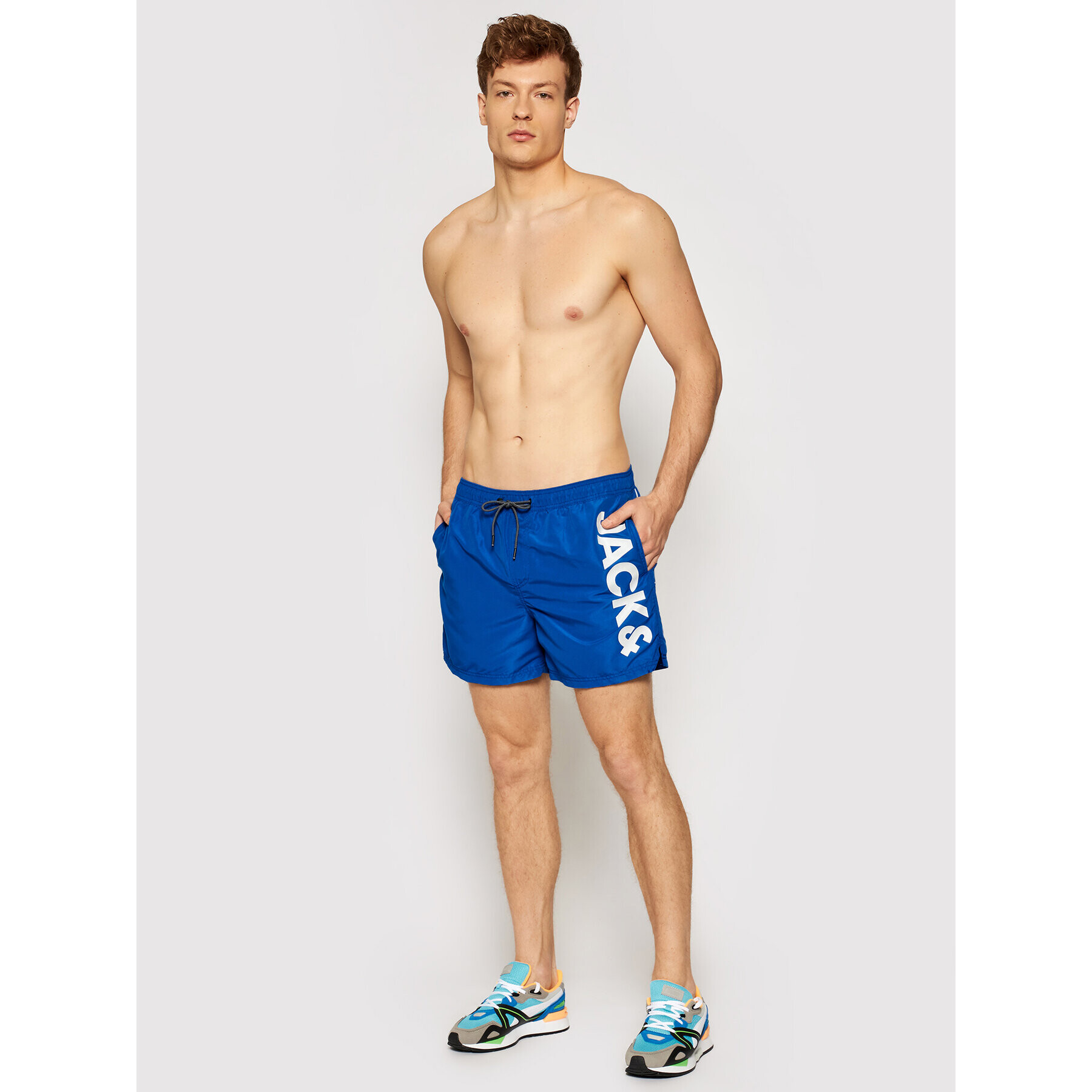 Jack&Jones Kopalne hlače Bali 12183806 Mornarsko modra Regular Fit - Pepit.si