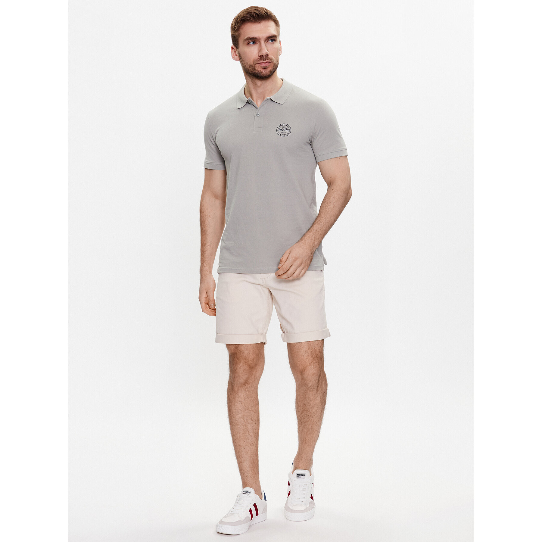 Jack&Jones Kratke hlače iz tkanine 12182549 Siva Regular Fit - Pepit.si