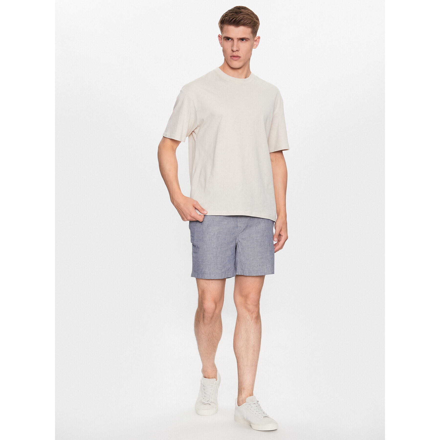 Jack&Jones Kratke hlače iz tkanine Jeff 12229799 Siva Regular Fit - Pepit.si