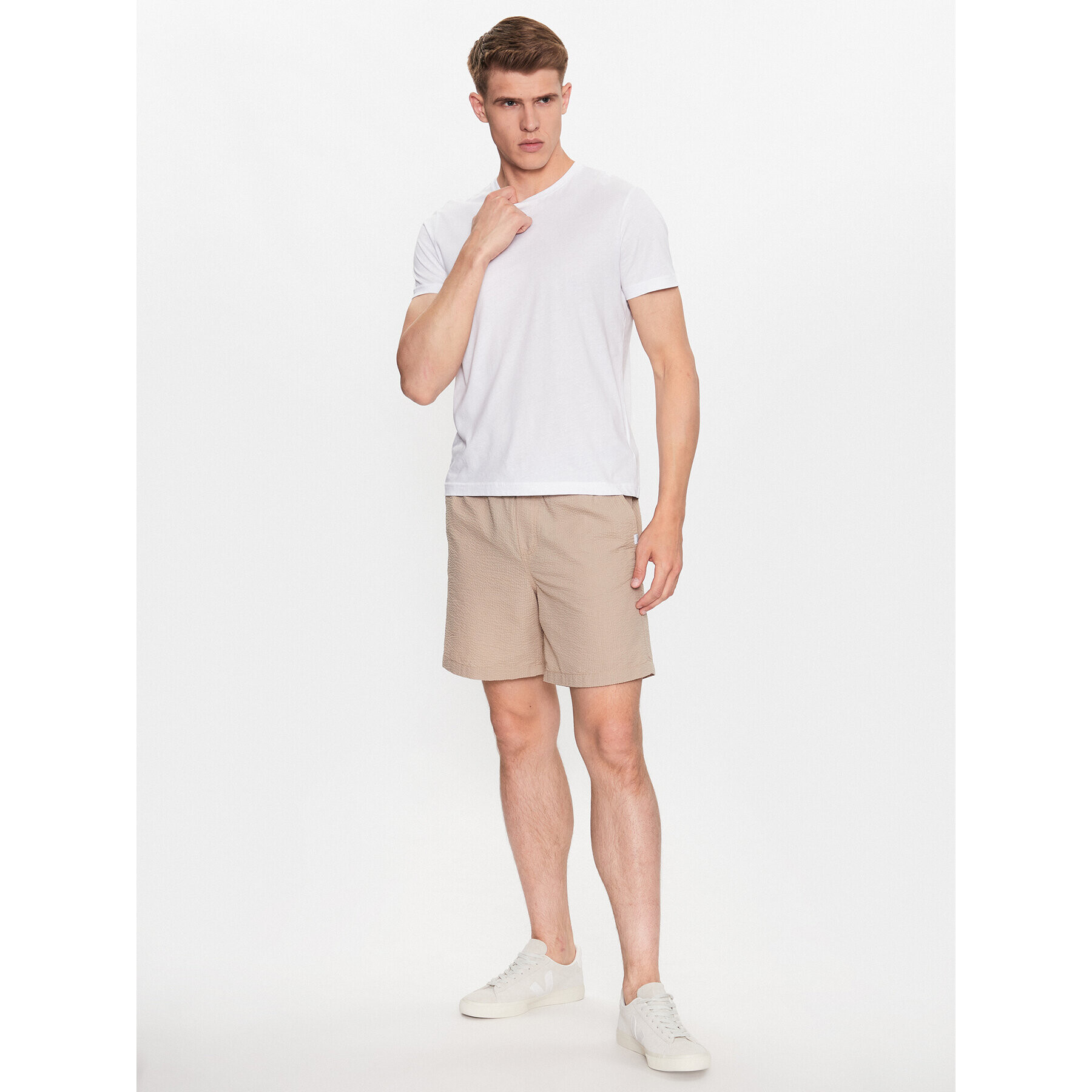 Jack&Jones Kratke hlače iz tkanine Jeff 12234697 Bež Loose Fit - Pepit.si