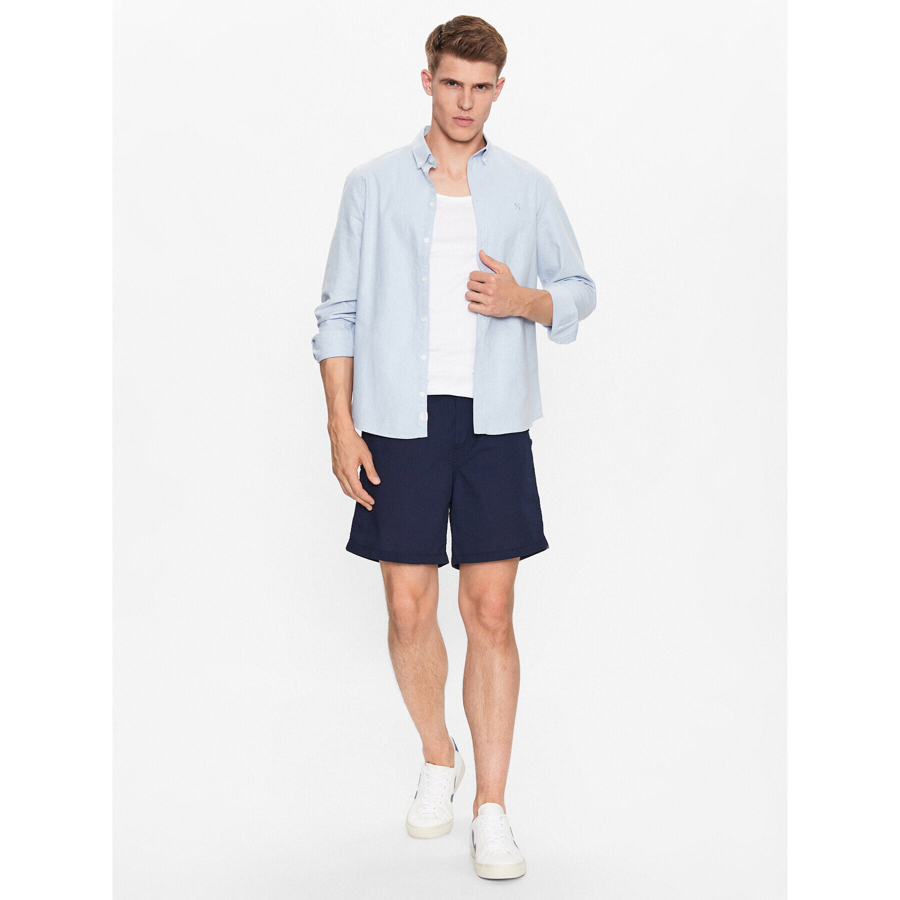 Jack&Jones Kratke hlače iz tkanine Jeff 12234697 Mornarsko modra Loose Fit - Pepit.si