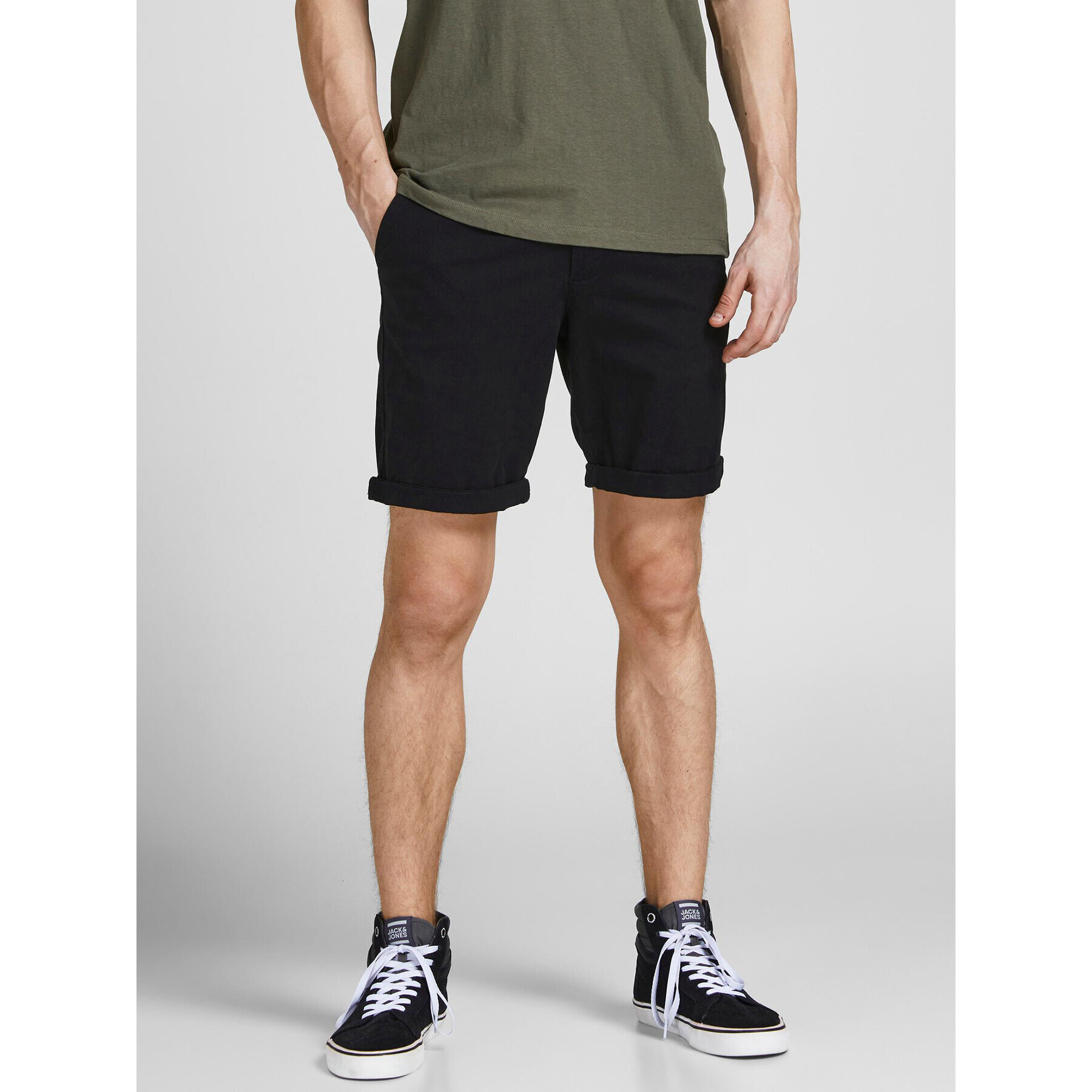 Jack&Jones Kratke hlače iz tkanine Dave 12182549 Črna Regular Fit - Pepit.si