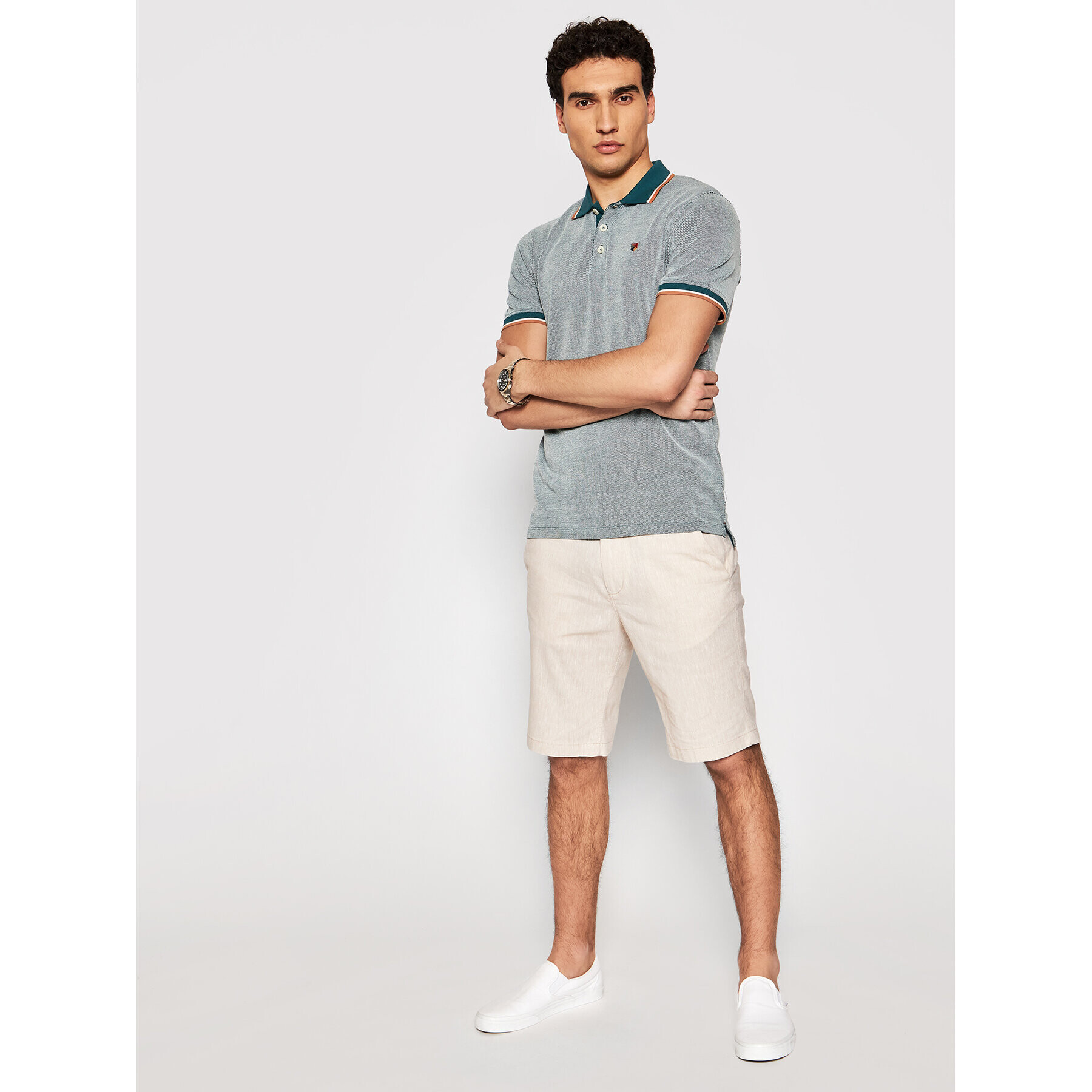 Jack&Jones Kratke hlače iz tkanine Dave 12184684 Bež Regular Fit - Pepit.si